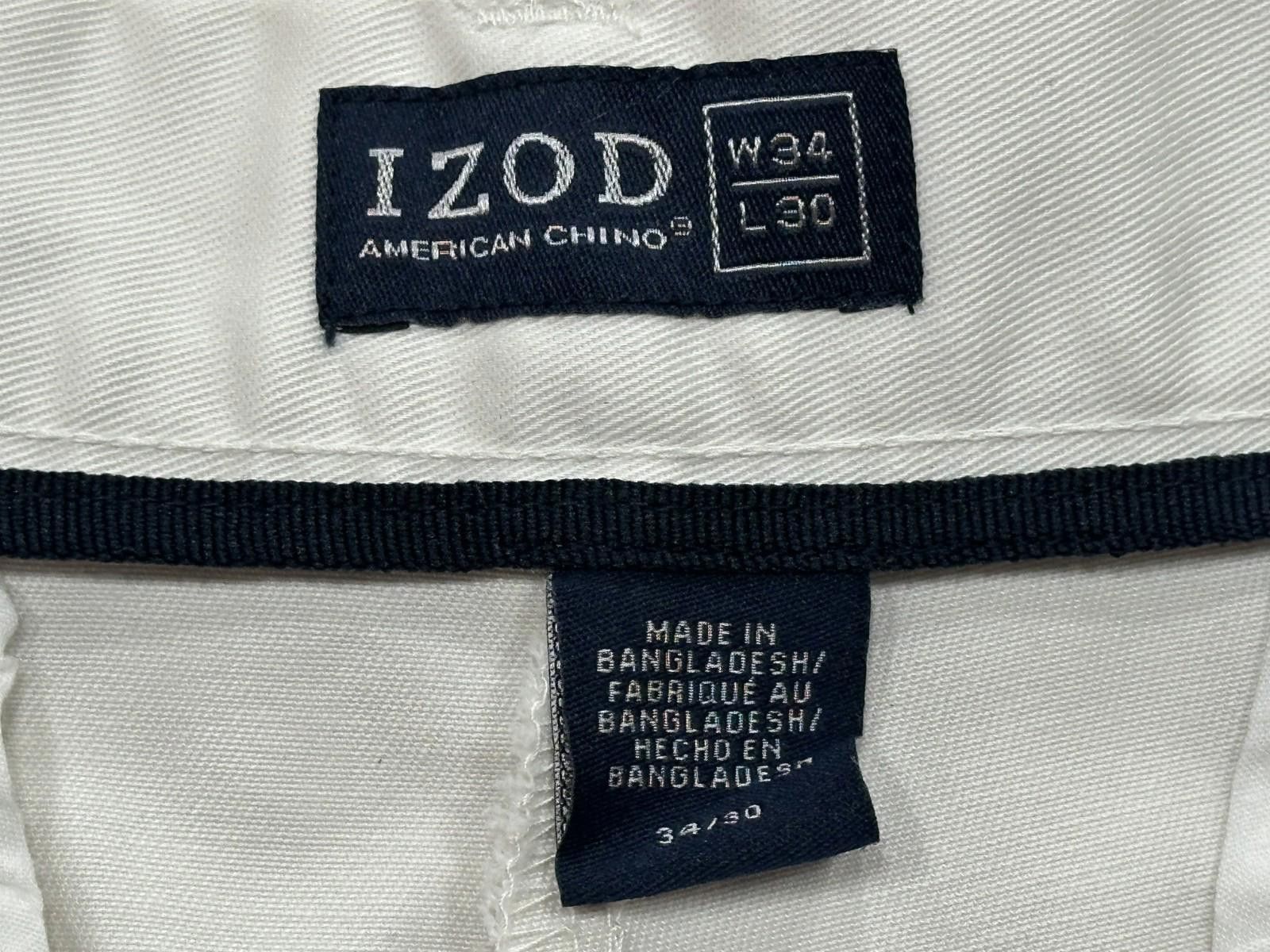 Izod Izod Pleated Cuffed Straight American Chinos Beige Men 34/30 Size US 34 / EU 50 - 6 Thumbnail