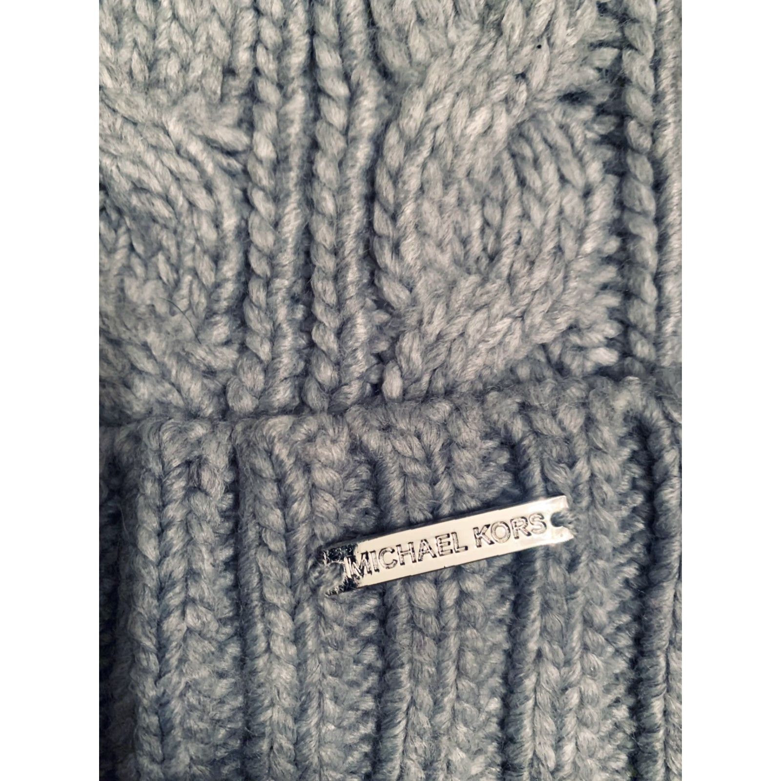 Michael Kors Michael Kors Beanie Hat Women’s One Size Gray Cable Knit Winter Fall Logo Classic Winter Women’s Beanie Size ONE SIZE - 2 Thumbnail