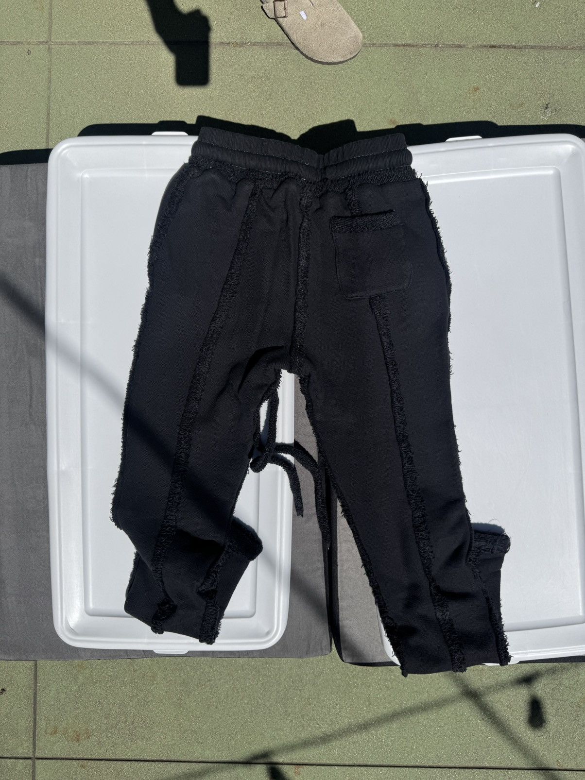 Other Soif De Luxe Vintage Black Phrayed Sweatpants Size US 34 / EU 50 - 7 Thumbnail