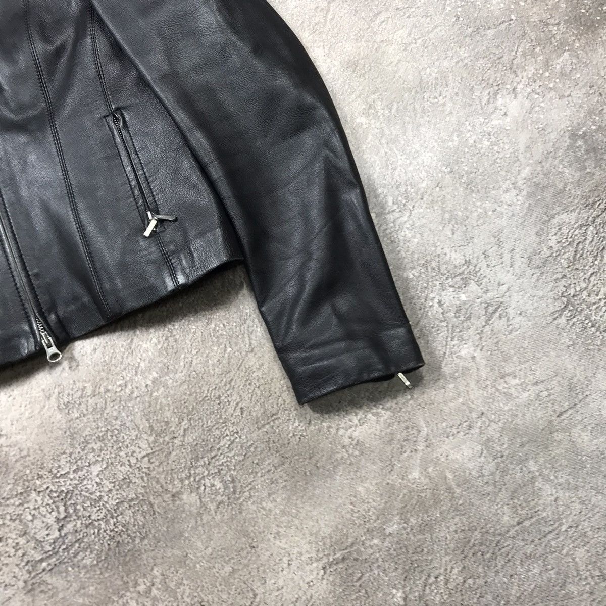 Vintage Vintage 90s Black Moto Leather Jacket Grunge Streetwear M Size M / US 6-8 / IT 42-44 - 5 Thumbnail