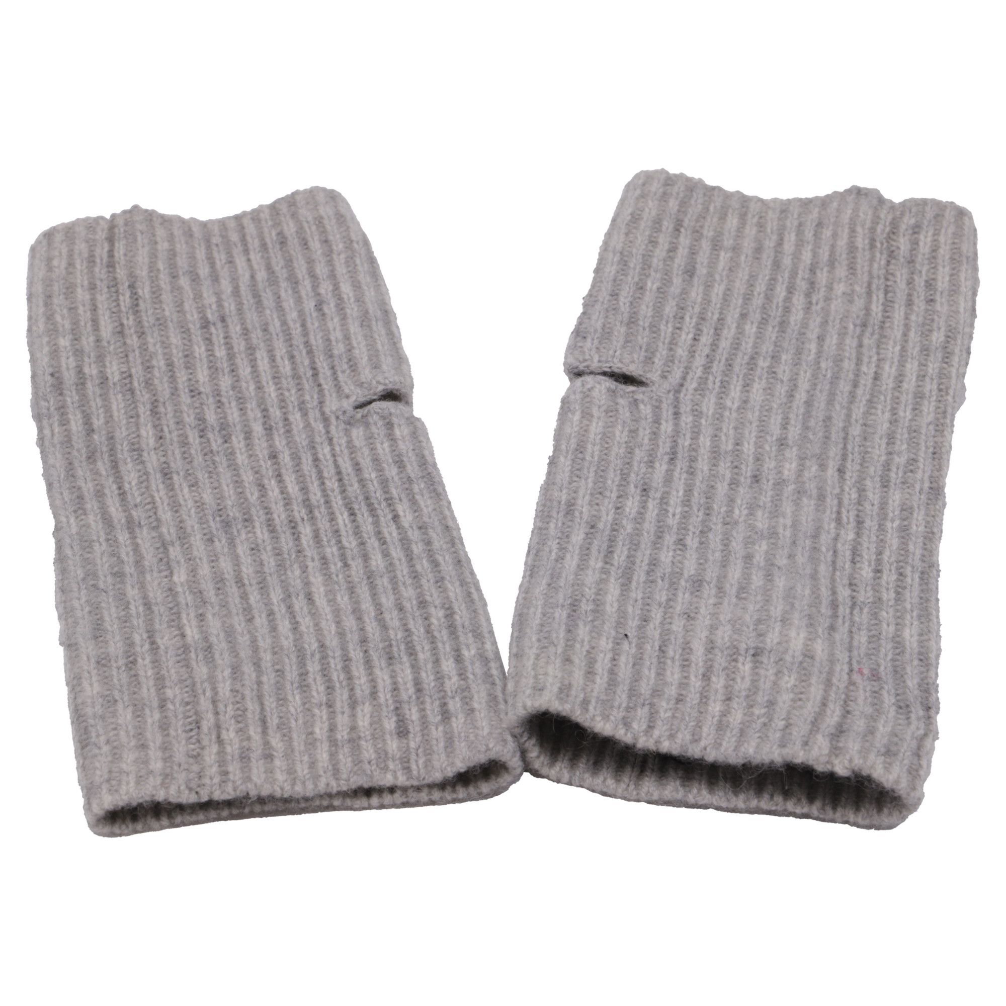 Club Monaco Club Monaco Ribbed-Knit Finger Gloves in Grey Cashmere Size ONE SIZE - 1 Thumbnail