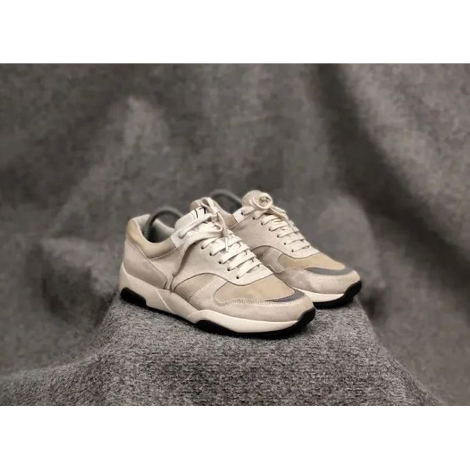 Ermenegildo Zegna Z Zegna Design Suede Leather Beige low top Lace Up Sneakers Men US 9.5 Leather Lining Casual Designer Style Thanksgiving? Size US M / EU 48-50 / 2 - 2 Thumbnail