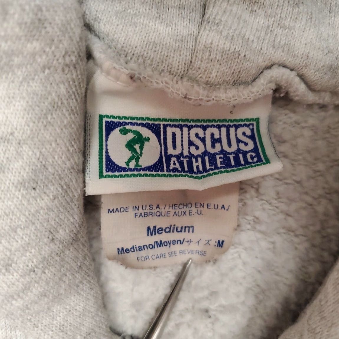 Vintage VINTAGE Discus Hoodie Shirt Mens M Gray Full Zip Sweatshirt Made in USA Size US M / EU 48-50 / 2 - 5 Thumbnail