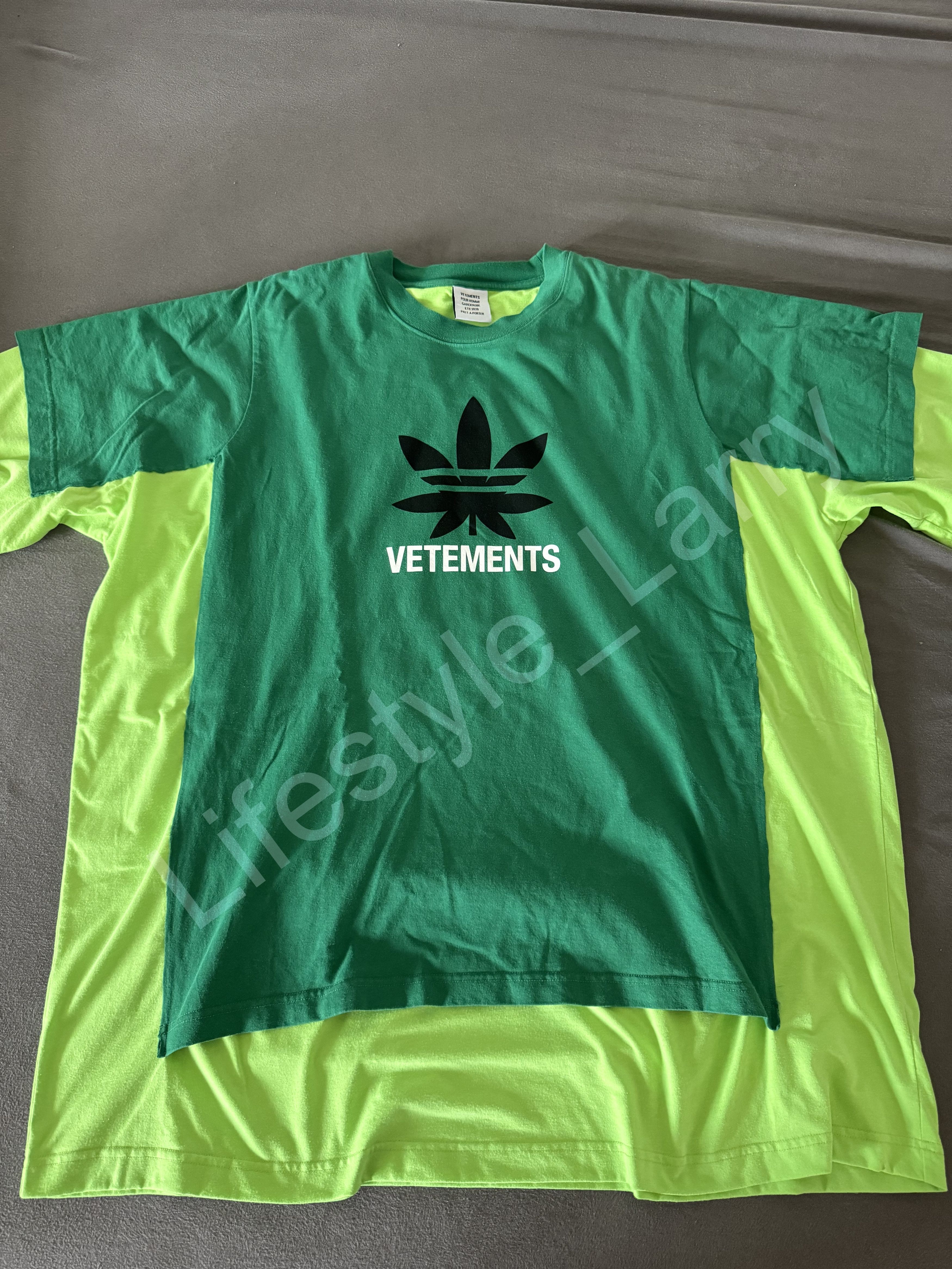 image of Vetements Adidas Weed Drug Double-Layered T-Shirt Ss20, S in Green, Men's (Size Small)