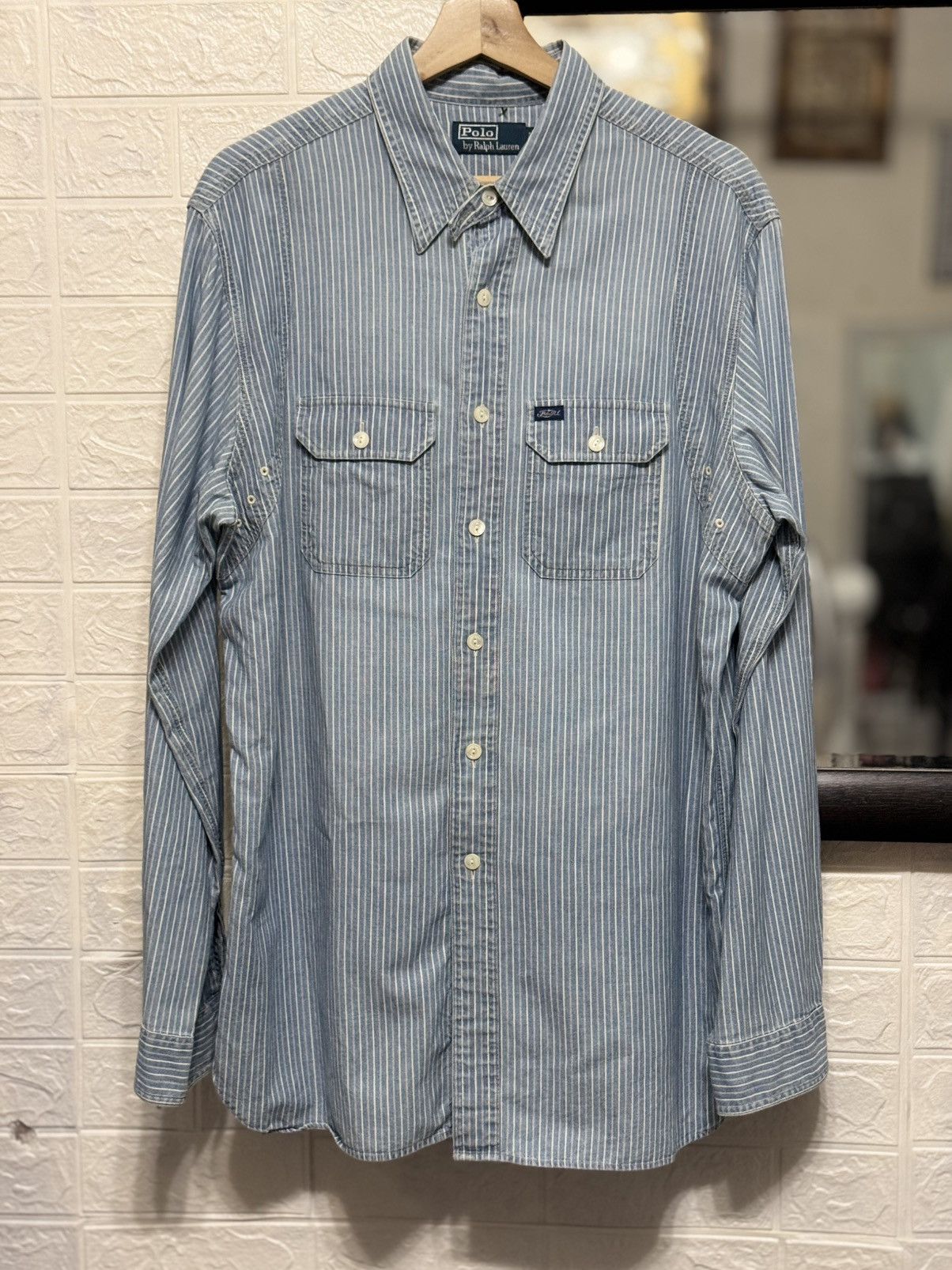 Polo Ralph Lauren 90s Polo Ralph Lauren inspired 30s USN Chambray Chinstrap Size US L / EU 52-54 / 3 - 1 Thumbnail