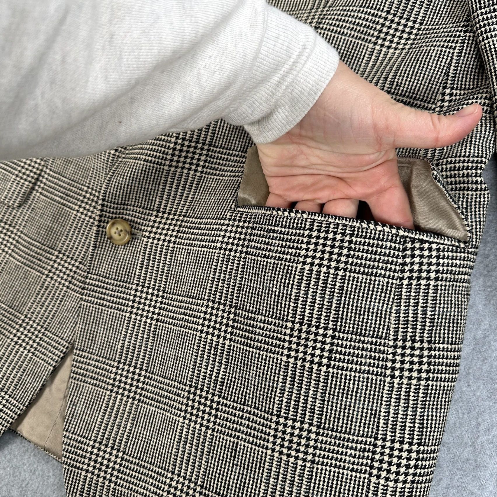 Ralph Lauren Ralph Lauren Sport Coat Jacket Men L Beige Check Two-Button Blazer 2 Piece Notch Lapel Canada Size 42R - 6 Thumbnail