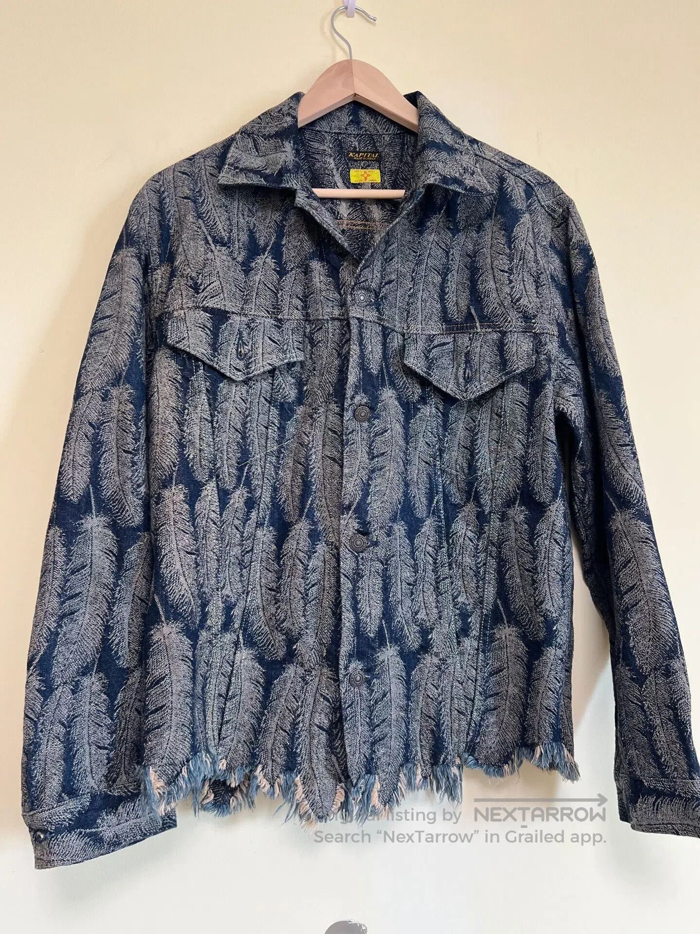 Kapital Kapital Feather Print Denim Jacket. Size US XL / EU 56 / 4 - 1 Thumbnail