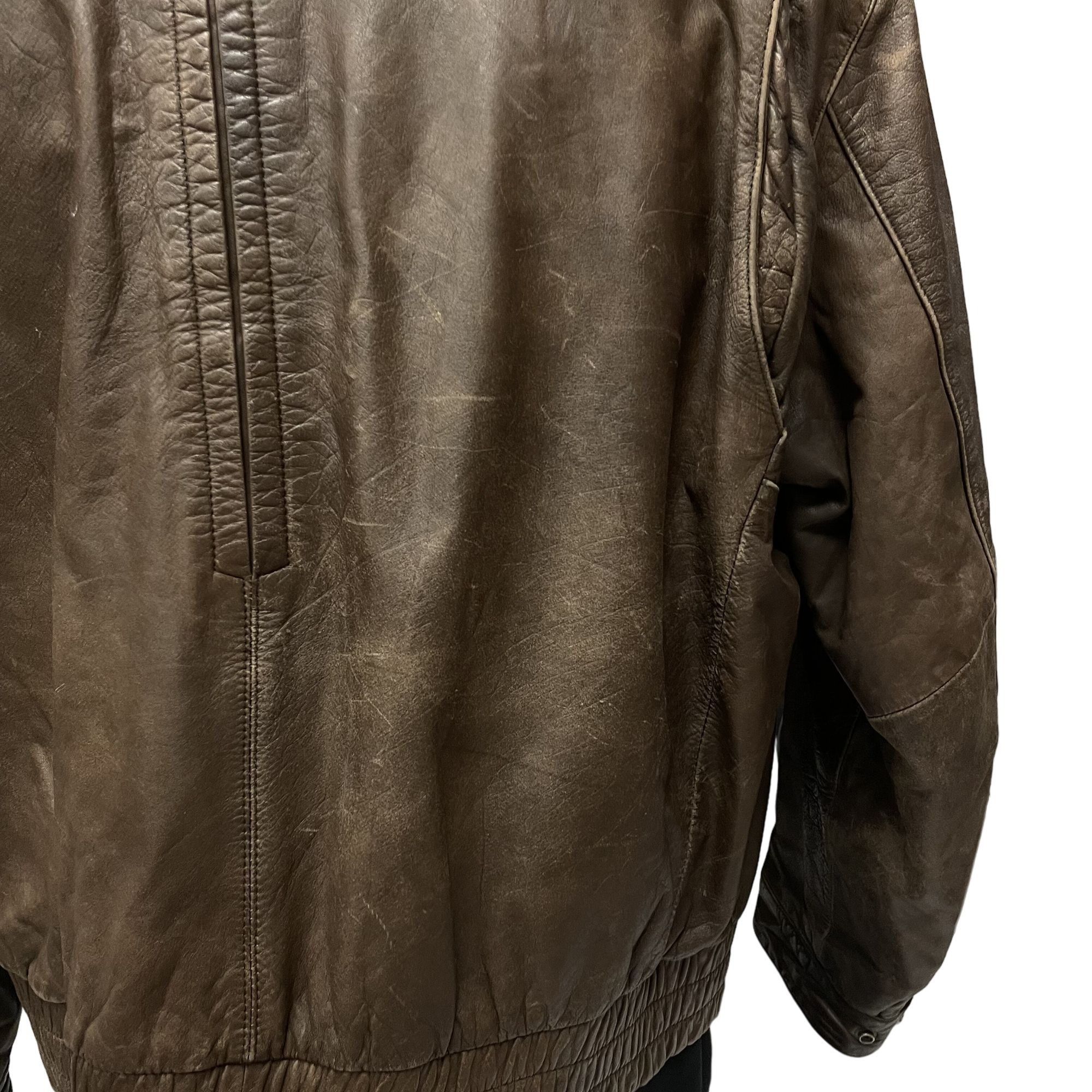 Other Vtg Reed Brown Distressed Leather Bomber FLIGHT Jacket Size US XL / EU 56 / 4 - 11 Thumbnail