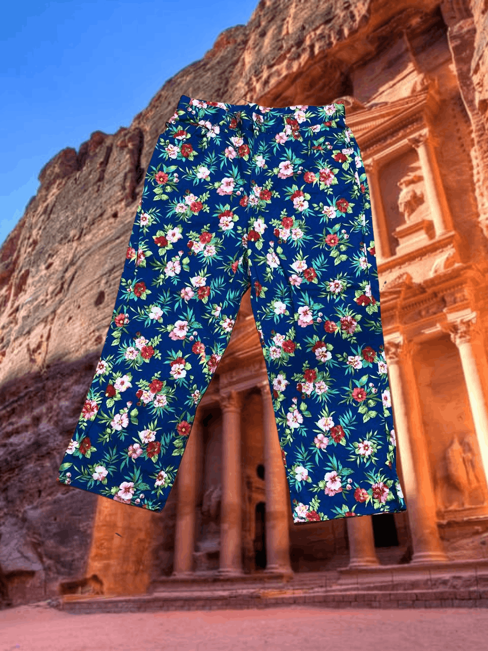 Polo Ralph Lauren Vintage blue Pants flowers Y2K Lauren Ralph Lauren Size 30" / US 8 / IT 44 - 1 Thumbnail