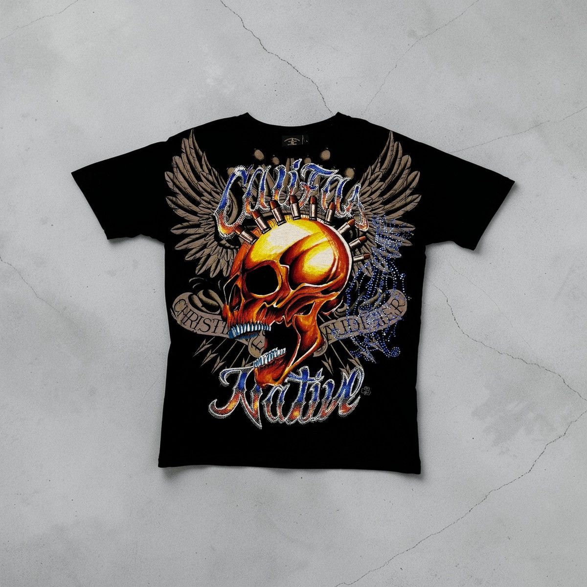 Christian Audigier Christian Audigier Los Angeles Skulls Crown Tattoo T-Shirt Size US L / EU 52-54 / 3 - 1 Thumbnail