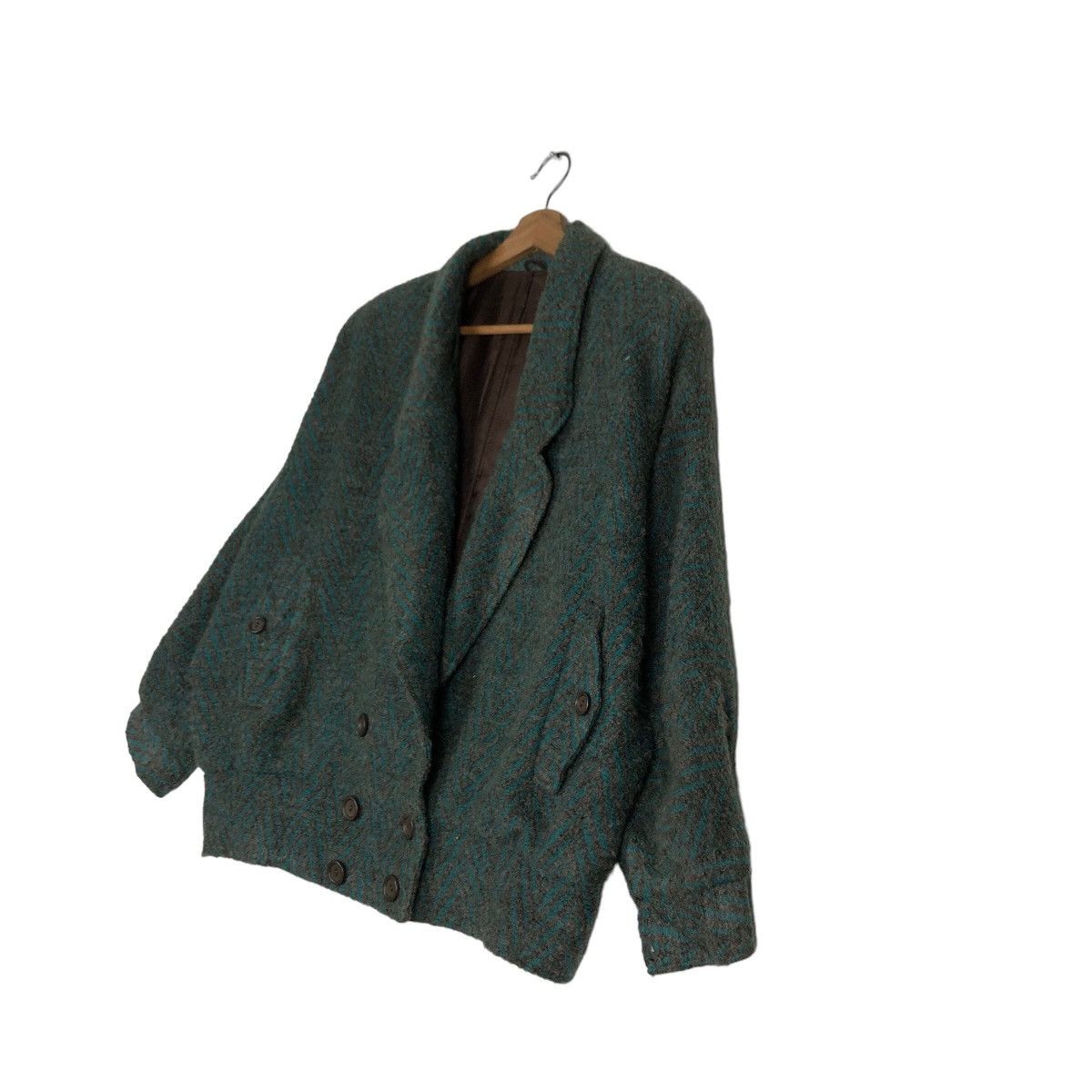 Japanese Brand 🔥Rich Green Fly Wool Herringbone Bomber Jacket Issey Miyake Size US M / EU 48-50 / 2 - 2 Thumbnail