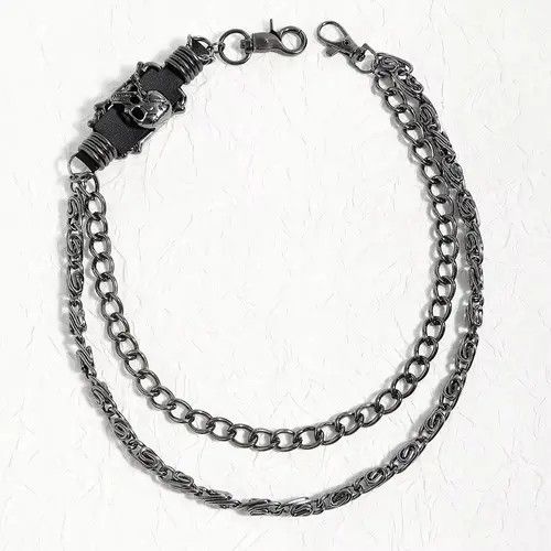 Jewelry Dark Skull Chain Silvery Pants Chain Size ONE SIZE - 2 Thumbnail