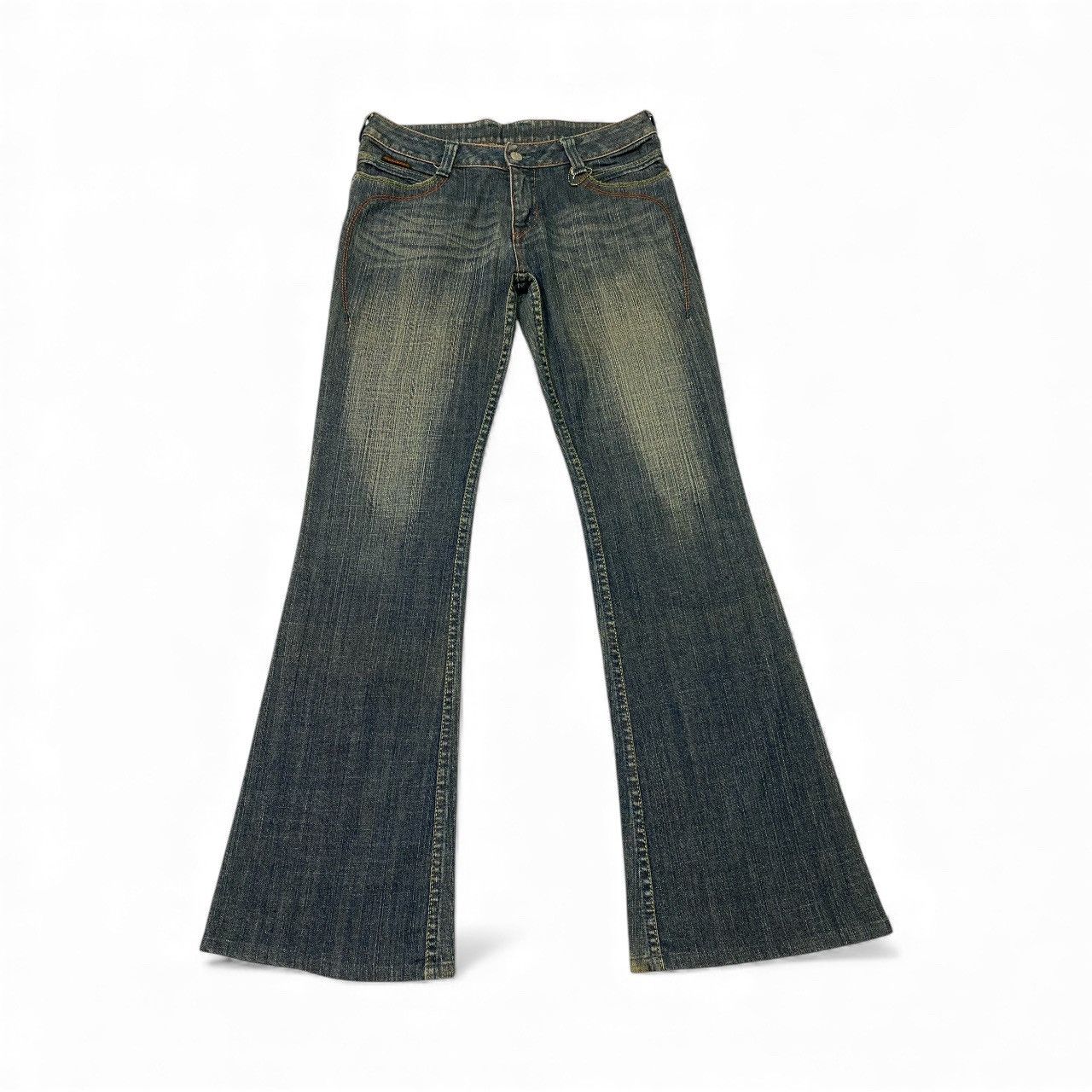 If Six Was Nine Japanese brand X tornado mart spiral style flare jeans Size US 31 - 1 Thumbnail