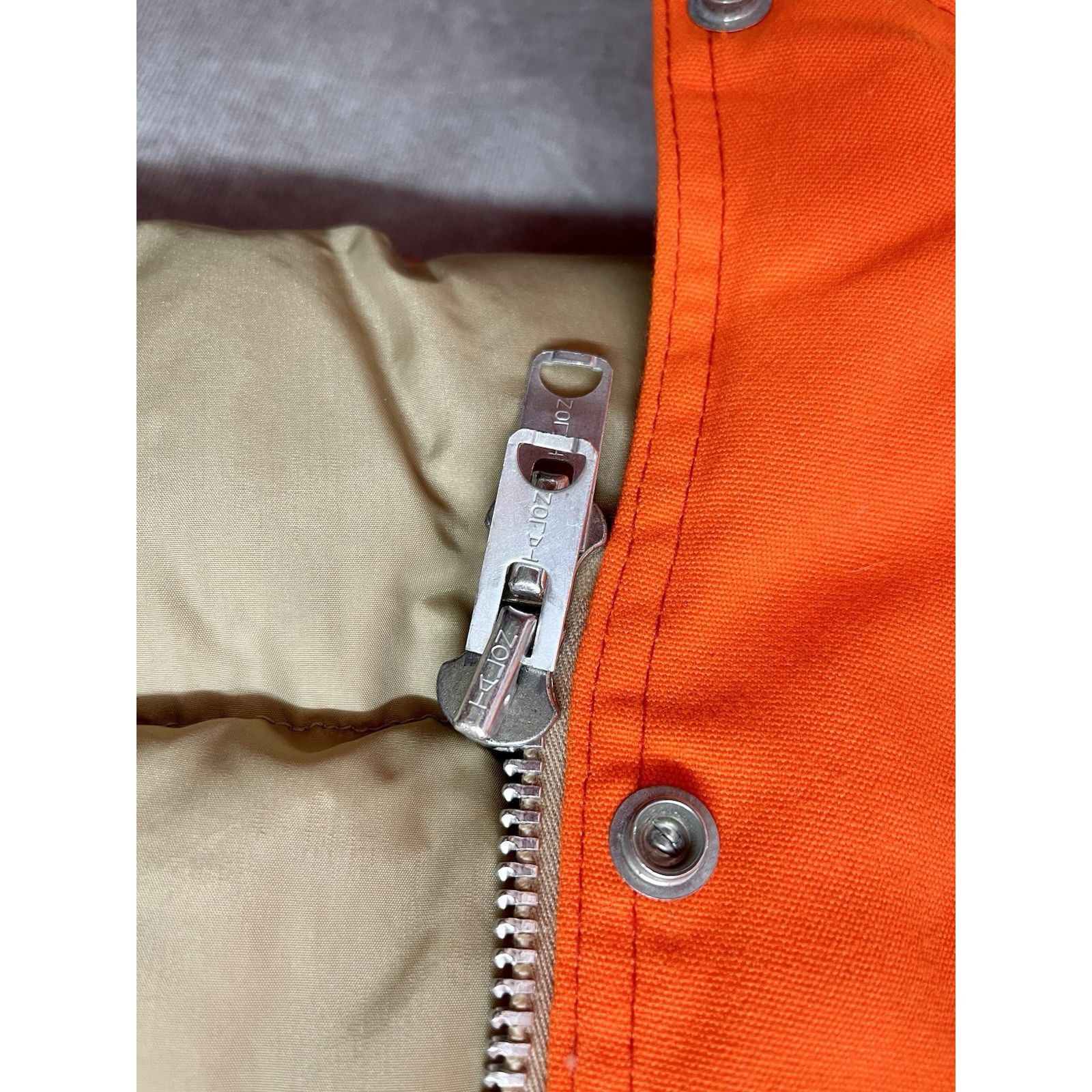 Vtg 70s Schott NYC Down Et Plume Puffer Jacket Orange Goose