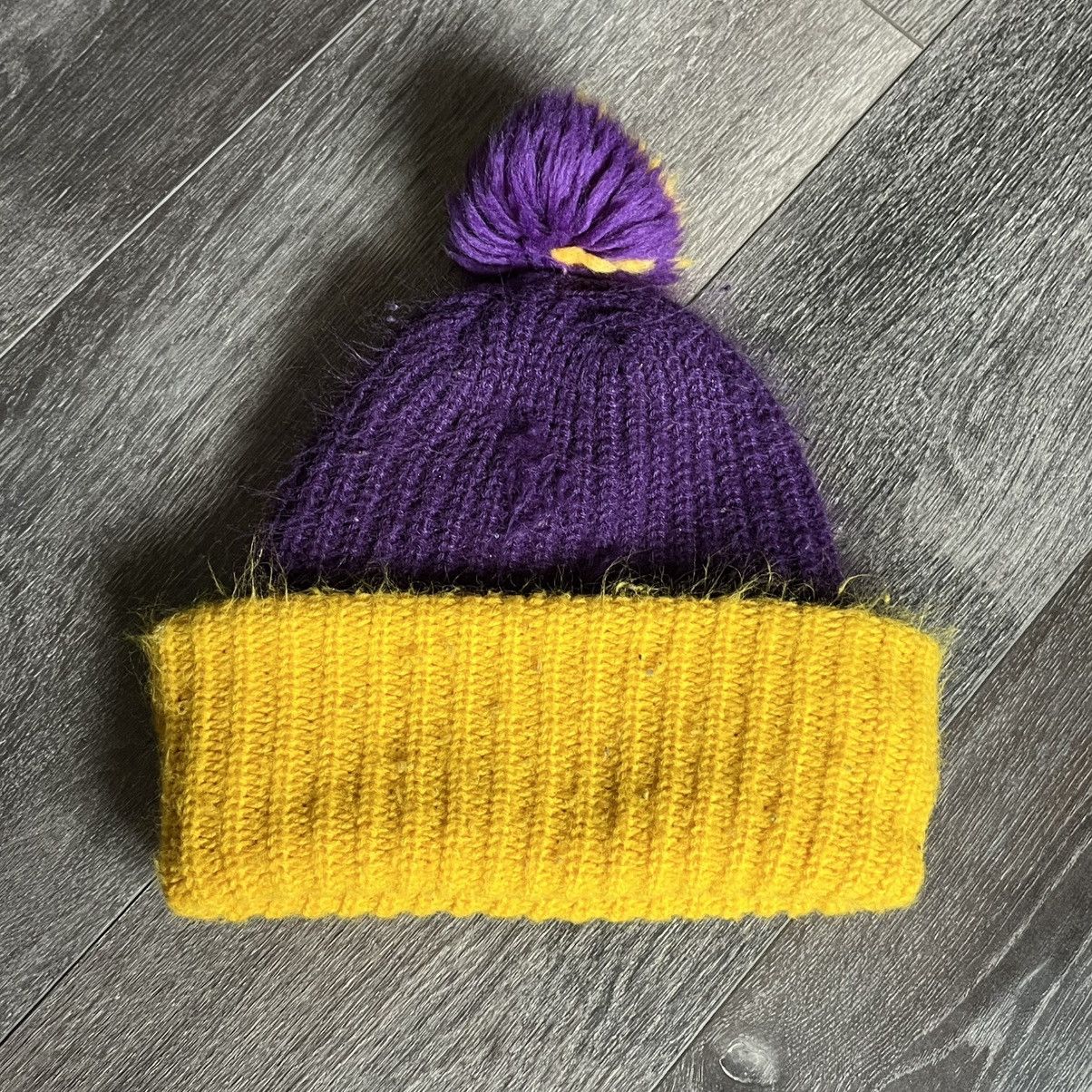 NFL Vintage 1970s NFL Minnesota Vikings Puff 2 Tone Beanie Wool Size ONE SIZE - 2 Thumbnail