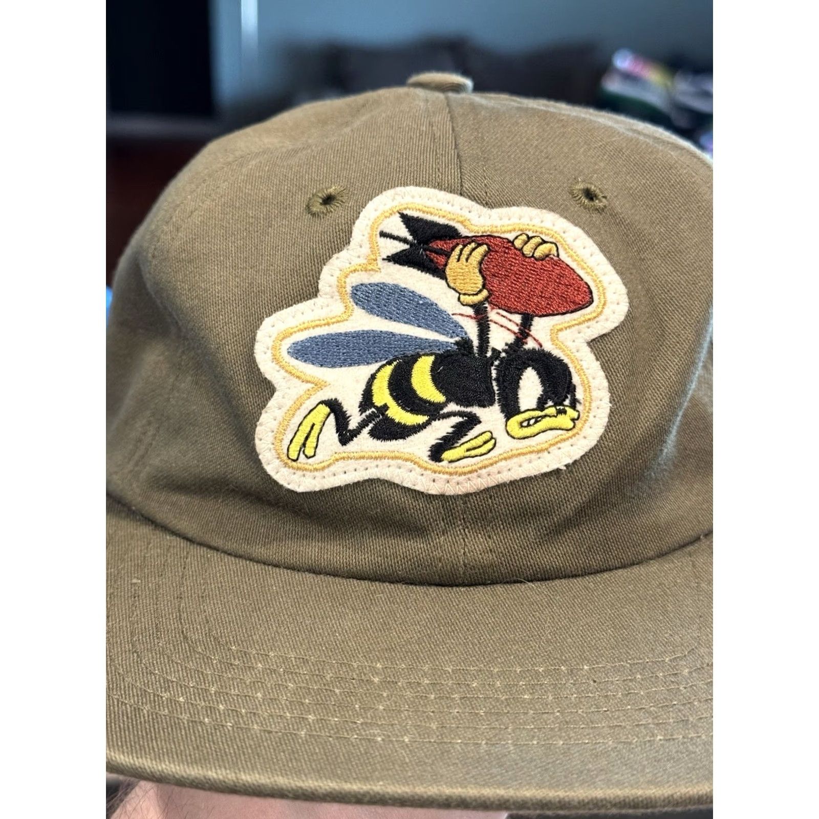 Vintage VINTAGE Jane Motorcycles Bomber Squadron Patch Green Strapback Hat USAAF Size ONE SIZE - 2 Thumbnail