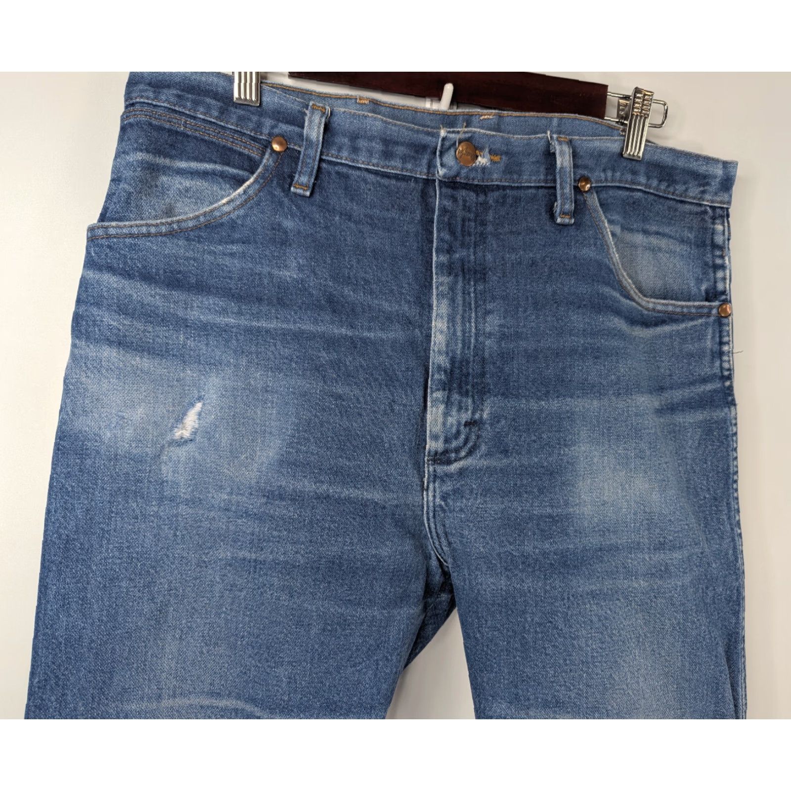 Wrangler VINTAGE Wrangler Jeans Men's 36x34 Cowboy Cut Bootcut Western 13MWZ Workwear Distressed Size US 36 / EU 52 - 5 Thumbnail