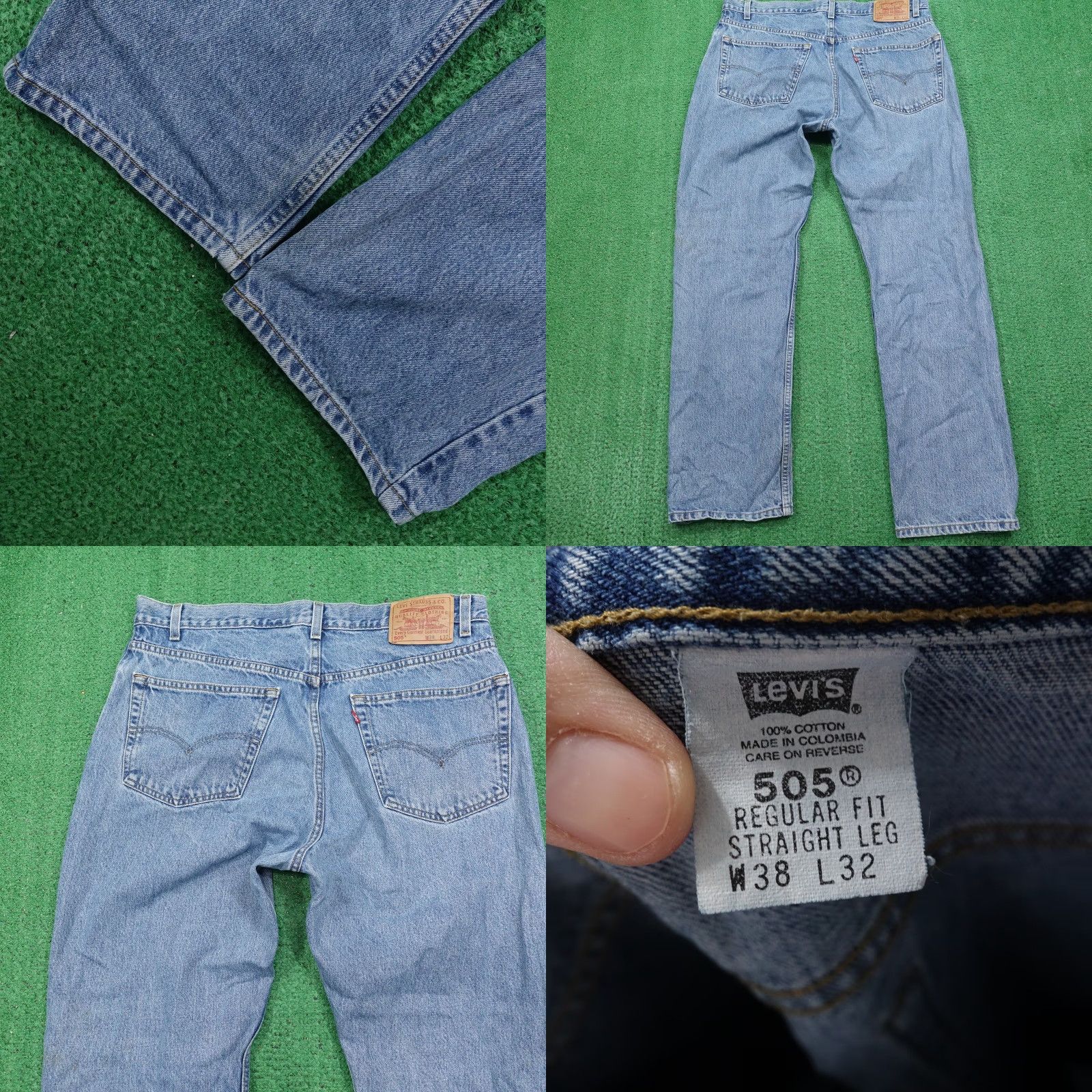 Levi's VINTAGE LEVI'S 505 REGULAR FIT 90s BLUE DENIM JEANS 38X32 MENS Size US 38 / EU 54 - 8 Thumbnail