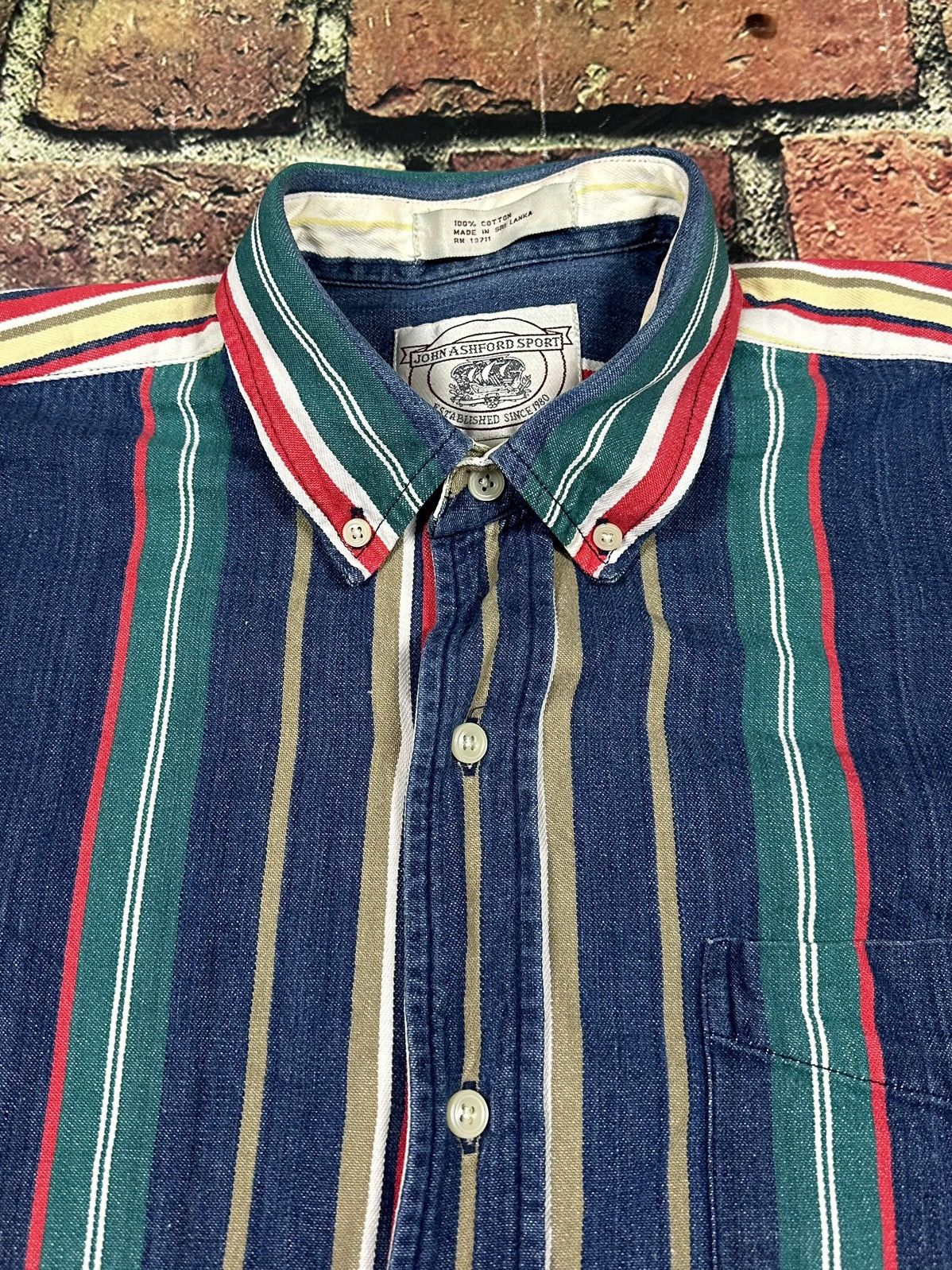 John Ashford × Vintage Vintage John Ashford Sport Shirt Long Sleeve Button Down 90s Size US L / EU 52-54 / 3 - 6 Thumbnail