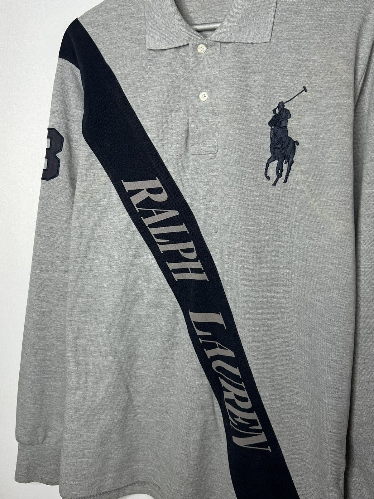 Vintage 💰 Vintage Polo Ralph Lauren Big Pony #3 Long Sleeve Rugby 💰 Size US L / EU 52-54 / 3 - 6 Thumbnail
