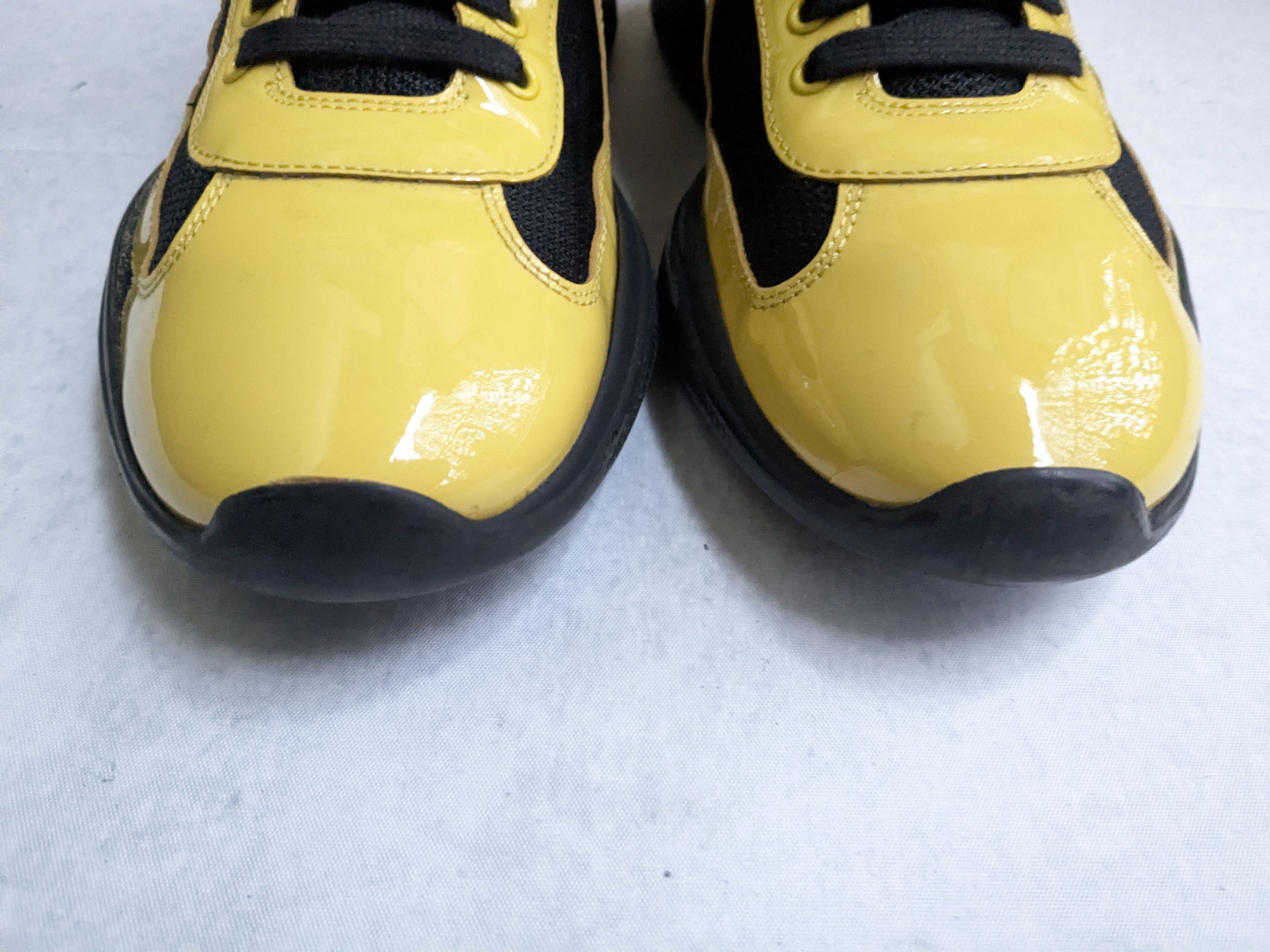 Prada Prada America's Cup Sneakers Yellow Patent Leather Black 10 Size US 10 / EU 43 - 3 Thumbnail