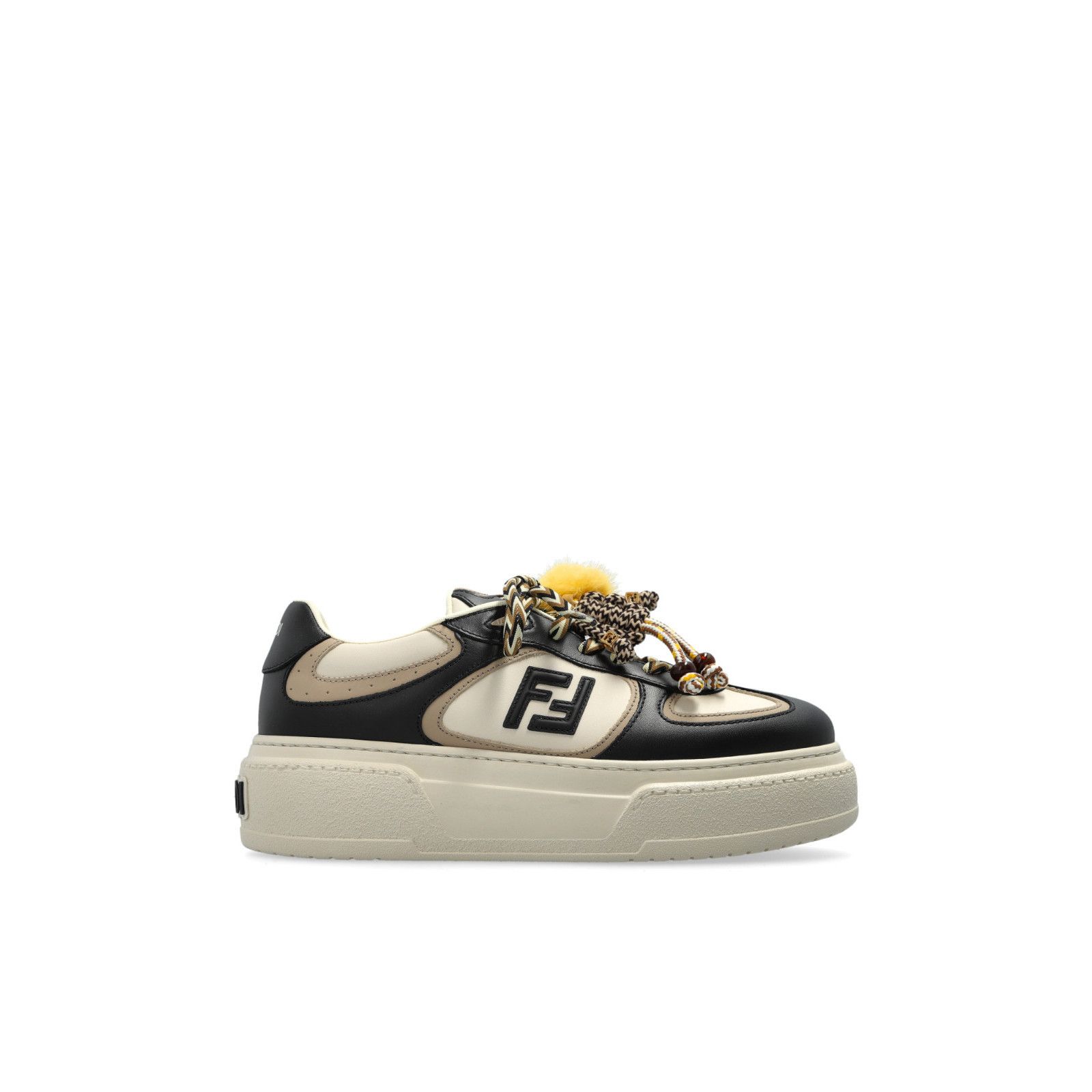 FENDI Match $1290 Black/White Platform Sneakers New & Authen