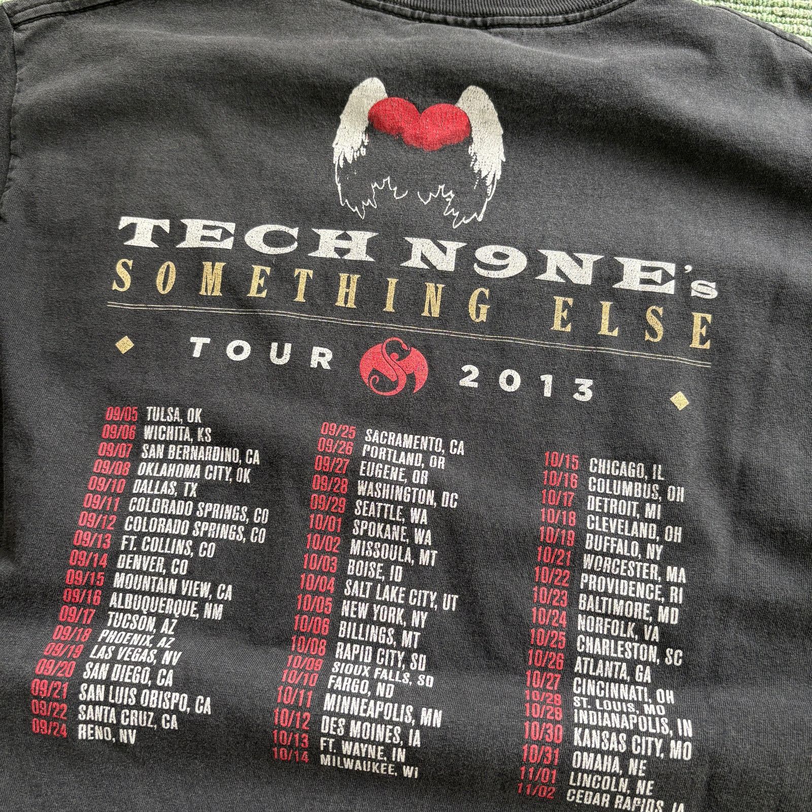 Vintage 2013 Tech N9ne Tour Tee Shirt, Faded Black Cotton Tee Sz M Size US M / EU 48-50 / 2 - 6 Thumbnail