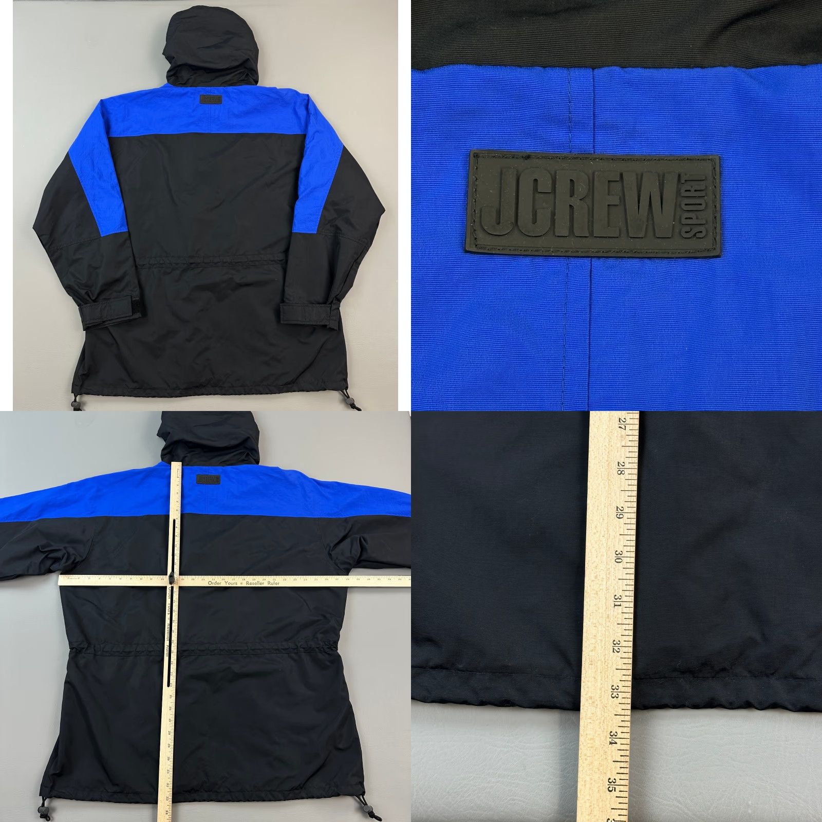 J.Crew Vintage J.Crew Sport Jacket Mens XL Black Full Zip Hooded Windbreaker Oarsman Size US XL / EU 56 / 4 - 8 Thumbnail