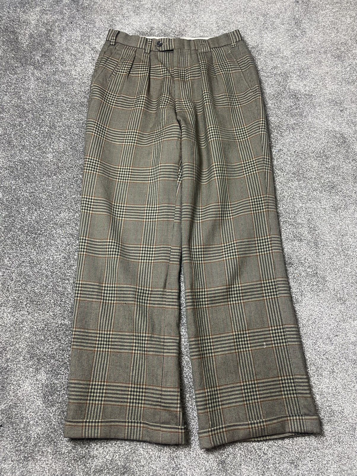 【Burberrys】　vintage wide slacks VINTAGE Burberrys Mens Dress Pants Gray Straight Pleated