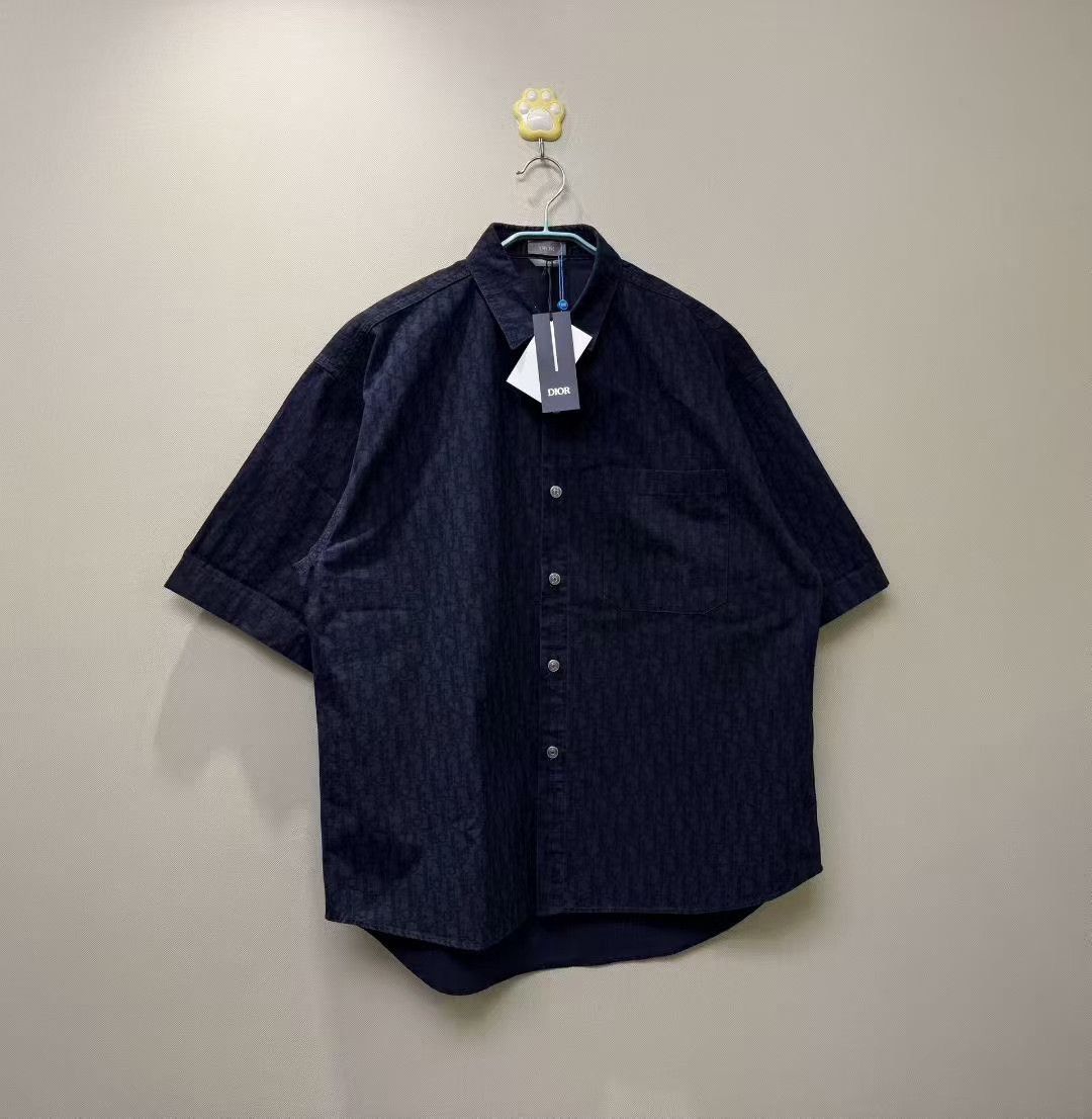 Dior DIOR All-Over Logo Denim Short Sleeve Size US M / EU 48-50 / 2 - 1 Thumbnail