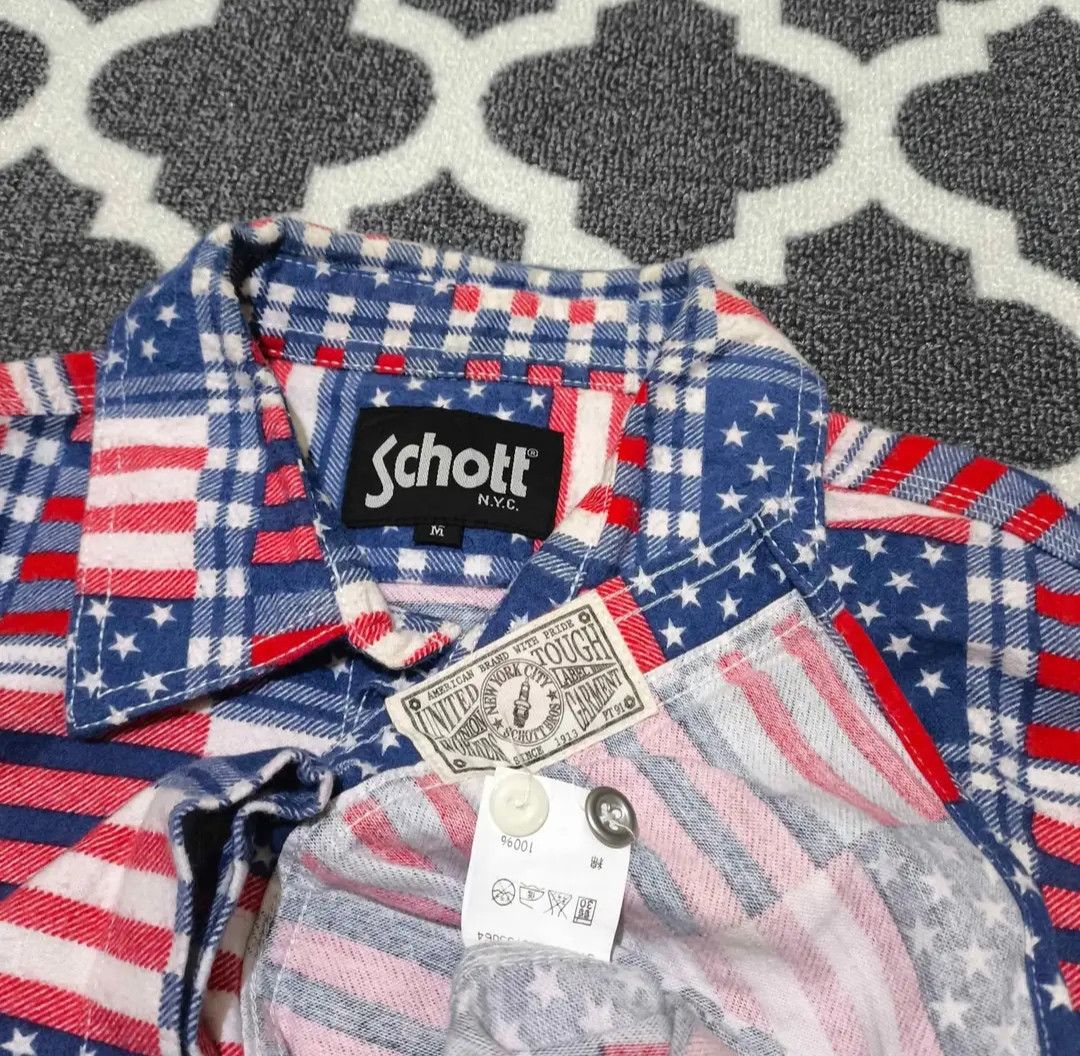 Schott SCHOTT American Flag Flanel Shirt Size US M / EU 48-50 / 2 - 3 Thumbnail