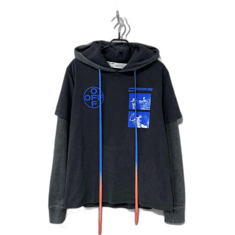 Off-White Oil Painting Logo Hoodie with Blue Accents-yf Size US S / EU 44-46 / 1 - 1 Thumbnail