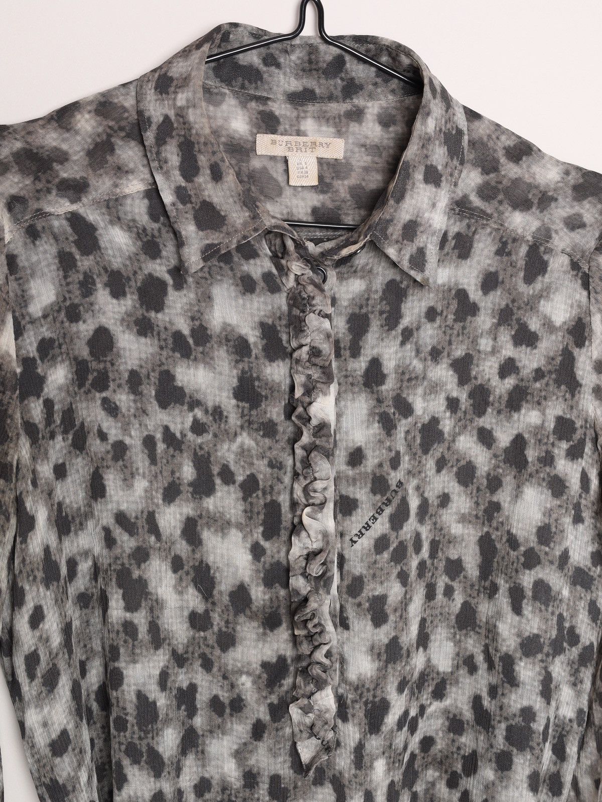 Burberry Burberry Silk Dress Grey Black Printed Belted Dress Size S / US 4 / IT 40 - 17 Thumbnail