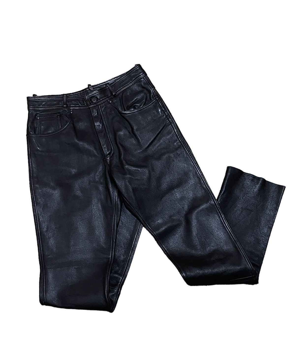 Genuine Leather Vintage IXS Motorcycle Leather Biker Pants Size US 30 / EU 46 - 7 Thumbnail