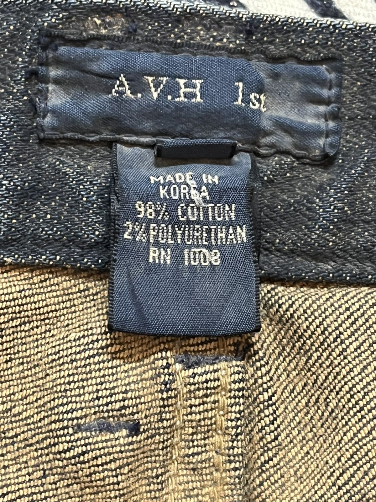 Japanese Brand Vintage A.V.H 1st Mudwash Waxed Hard Cotton Denim Size US 32 / EU 48 - 8 Thumbnail