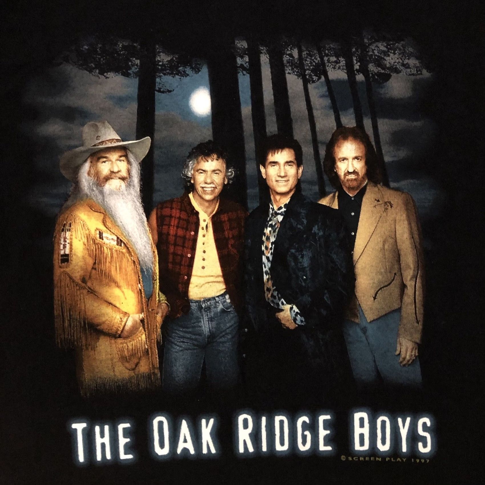Delta VINTAGE The Oak Ridge Boys Shirt 1997 90s Screenplay T-Shirt Black Sz M Double-Sided Crew Neck Men XS? Size US M / EU 48-50 / 2 - 3 Thumbnail