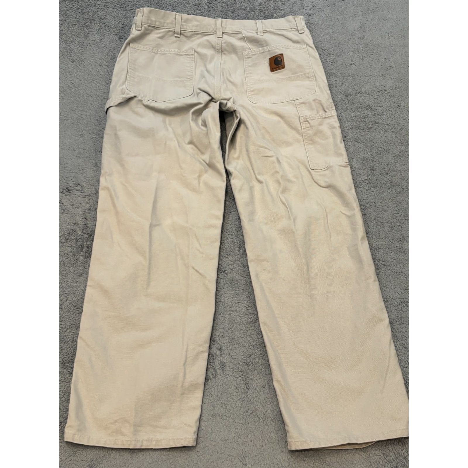 Carhartt VINTAGE Carhartt Carpenter Work Pants Mens 38x32 Beige Heavyweight Cotton Canvas 5-Pocket Regular Straight Mens 90s Grunge USA Bagged? Size US 38 / EU 54 - 5 Thumbnail