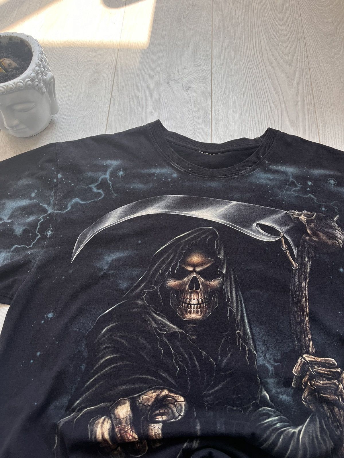 Vintage Grim Reaper vintage 90s boxy full print t shirt Size US XL / EU 56 / 4 - 3 Thumbnail