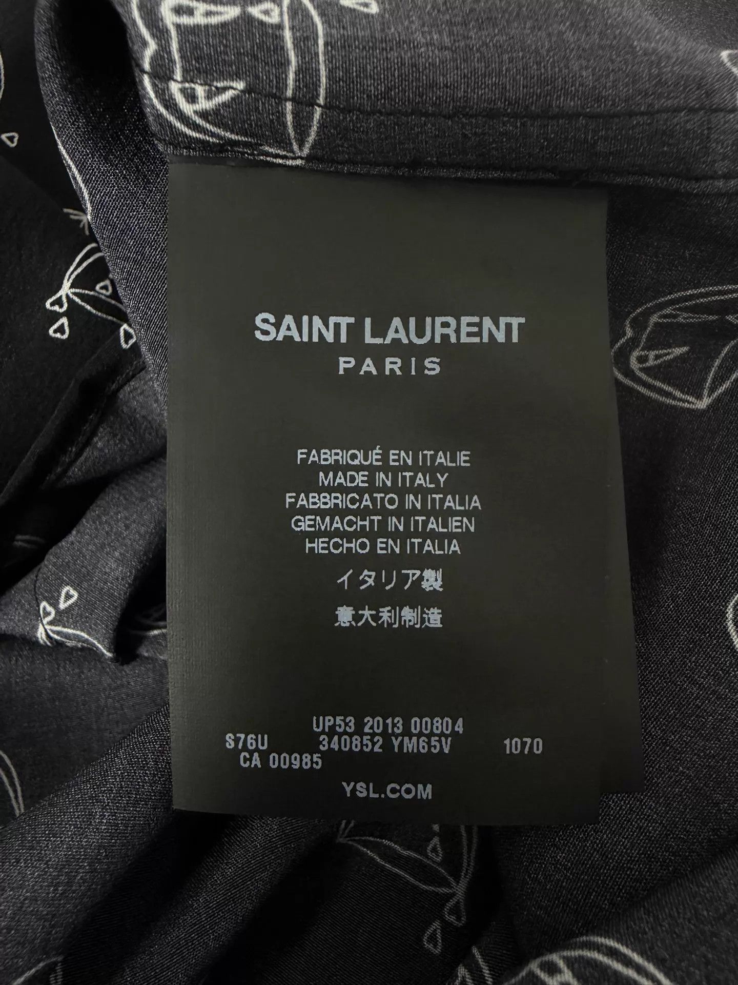 Saint Laurent Paris Saint Laurent SLP14ss Black Silk Vampire Fang Shirt Size US M / EU 48-50 / 2 - 5 Thumbnail