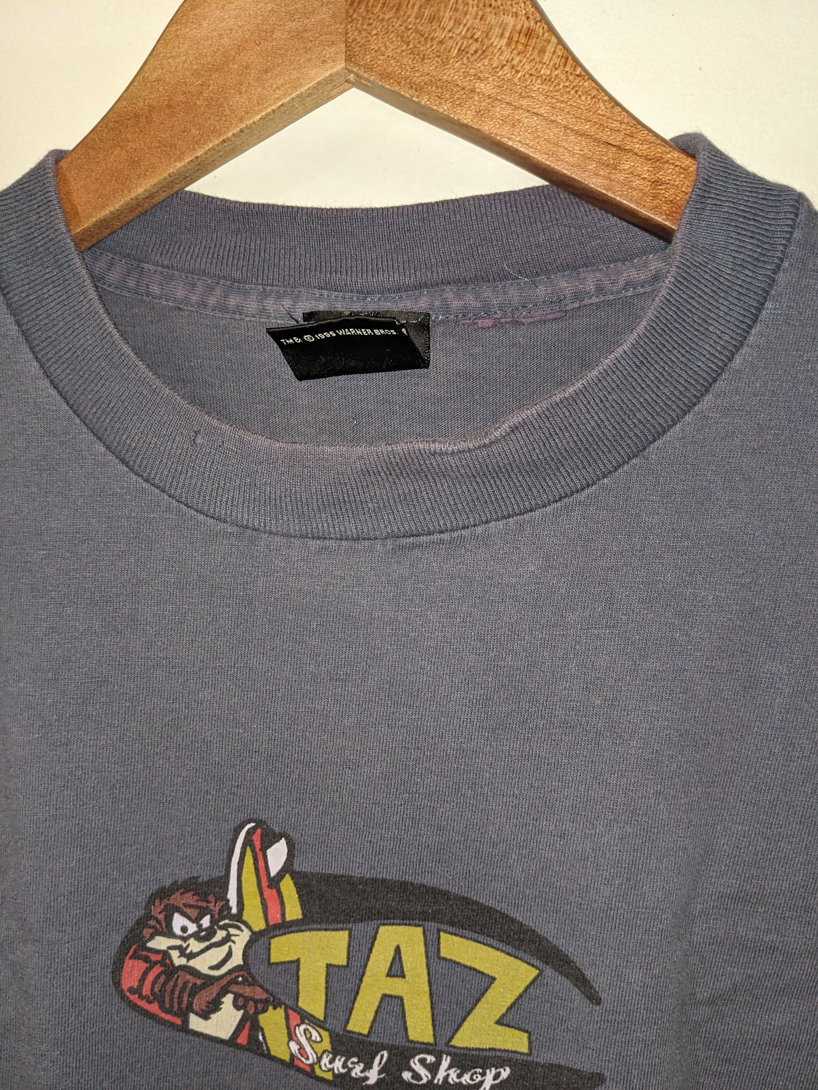 Cartoon Network × Vintage Vintage 90s Looney Tunes Taz Surf Wear Blue Medium T-Shirt Size US M / EU 48-50 / 2 - 13 Thumbnail