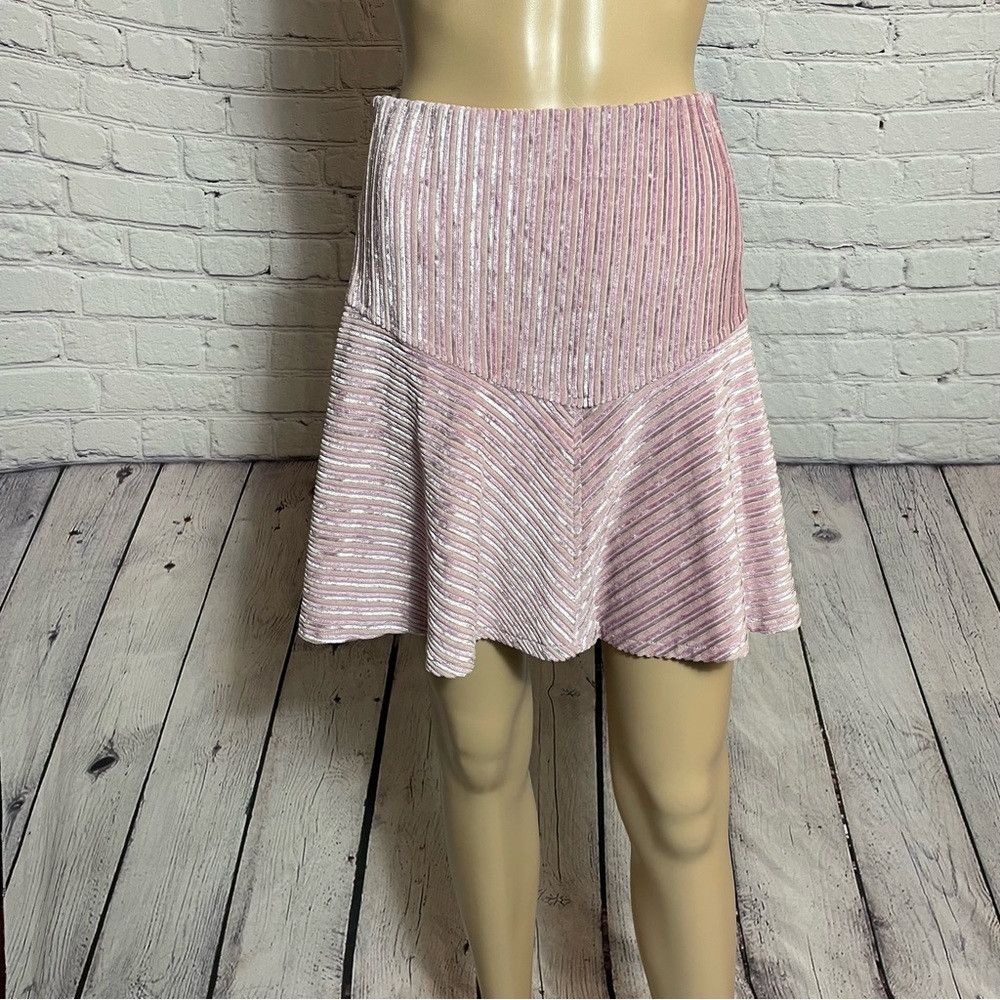 Free People New Free People Camden Velvet Ribbed Pink Mini Skirt Size M Size 30" / US 8 / IT 44 - 4 Thumbnail