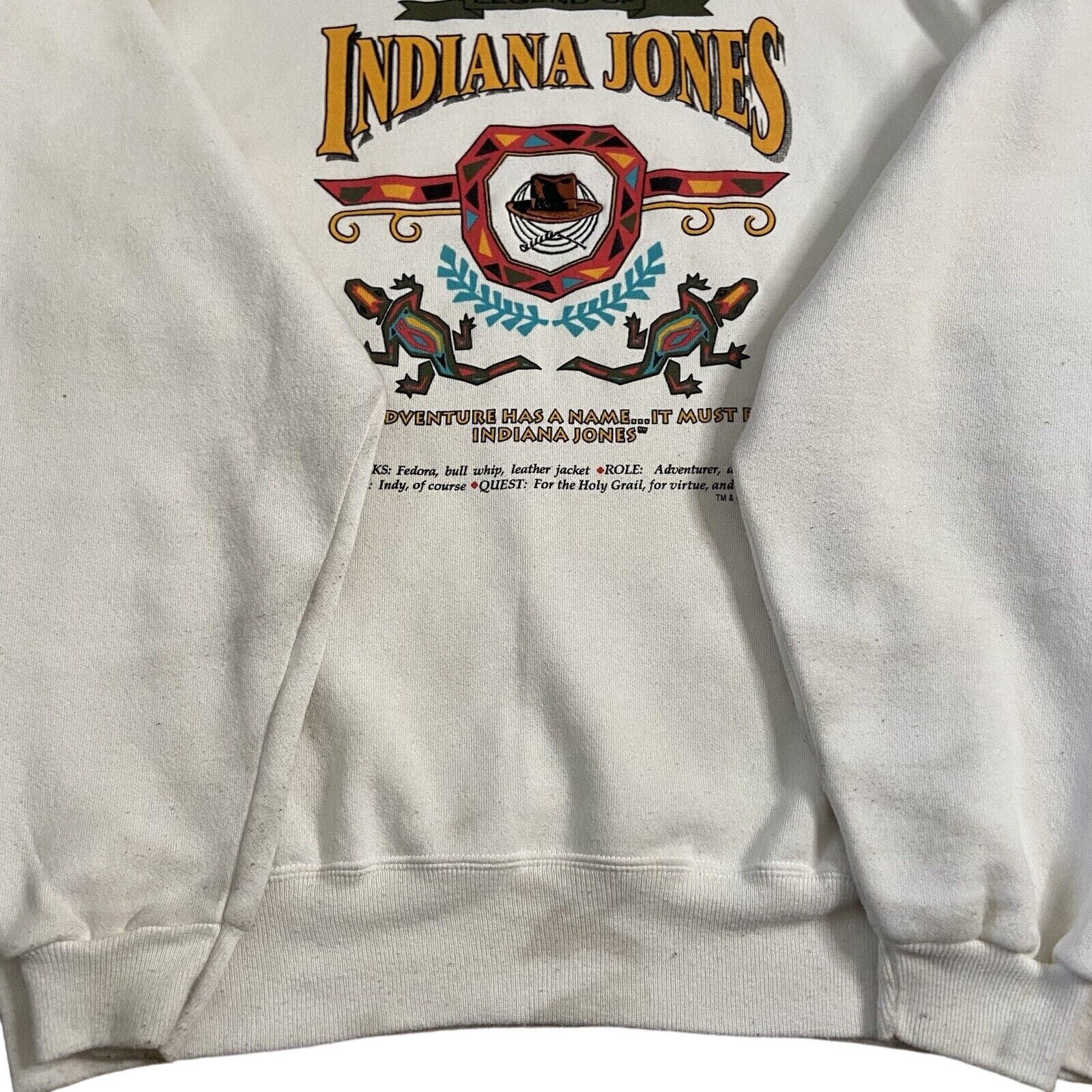 Disney Vtg Indiana Jones Crewneck Size XL White Sweater Pullover Size US XL / EU 56 / 4 - 5 Thumbnail