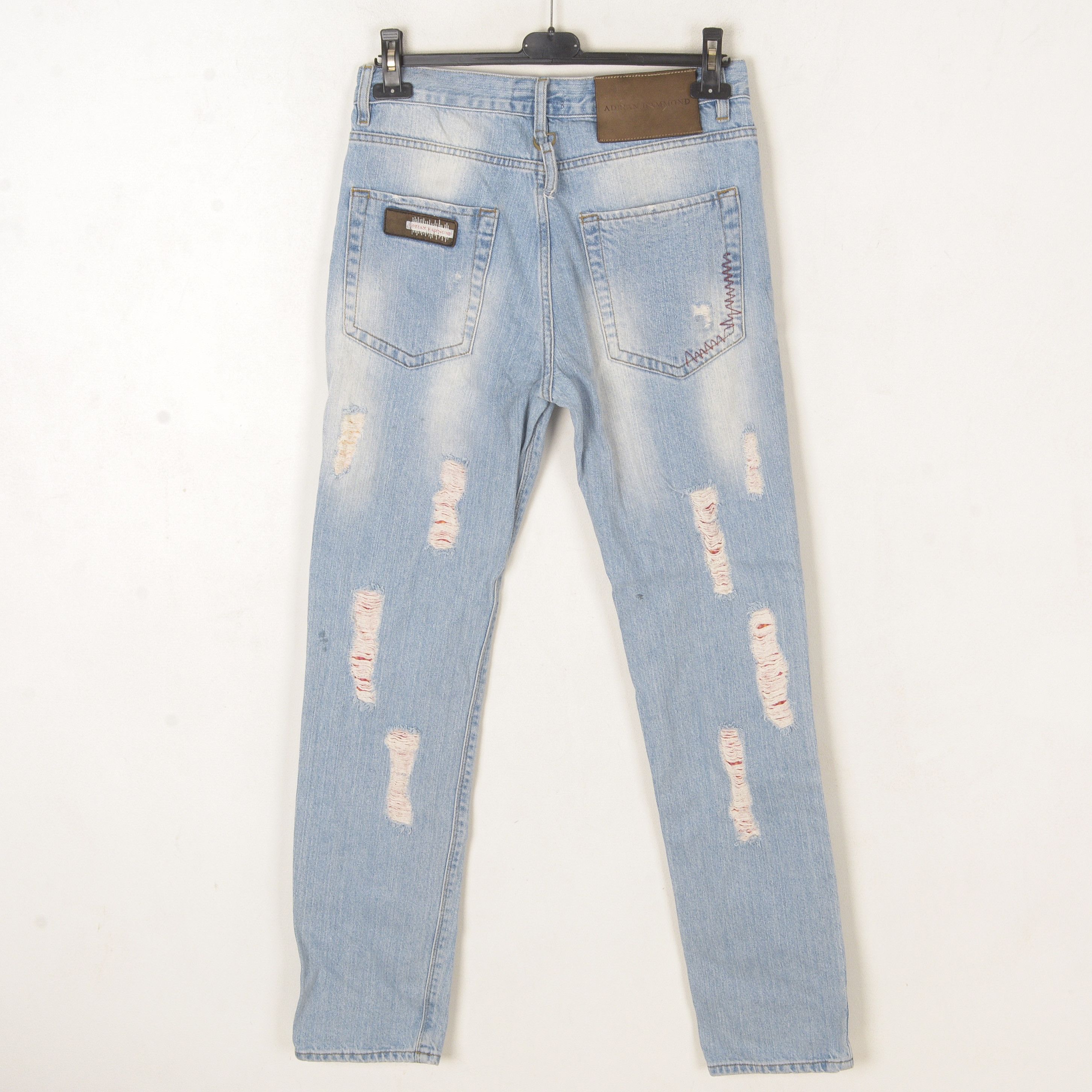 Designer Adrian Hammond W32 L34 Regular Tapered Jean Pants Distressed Size US 32 / EU 48 - 4 Thumbnail