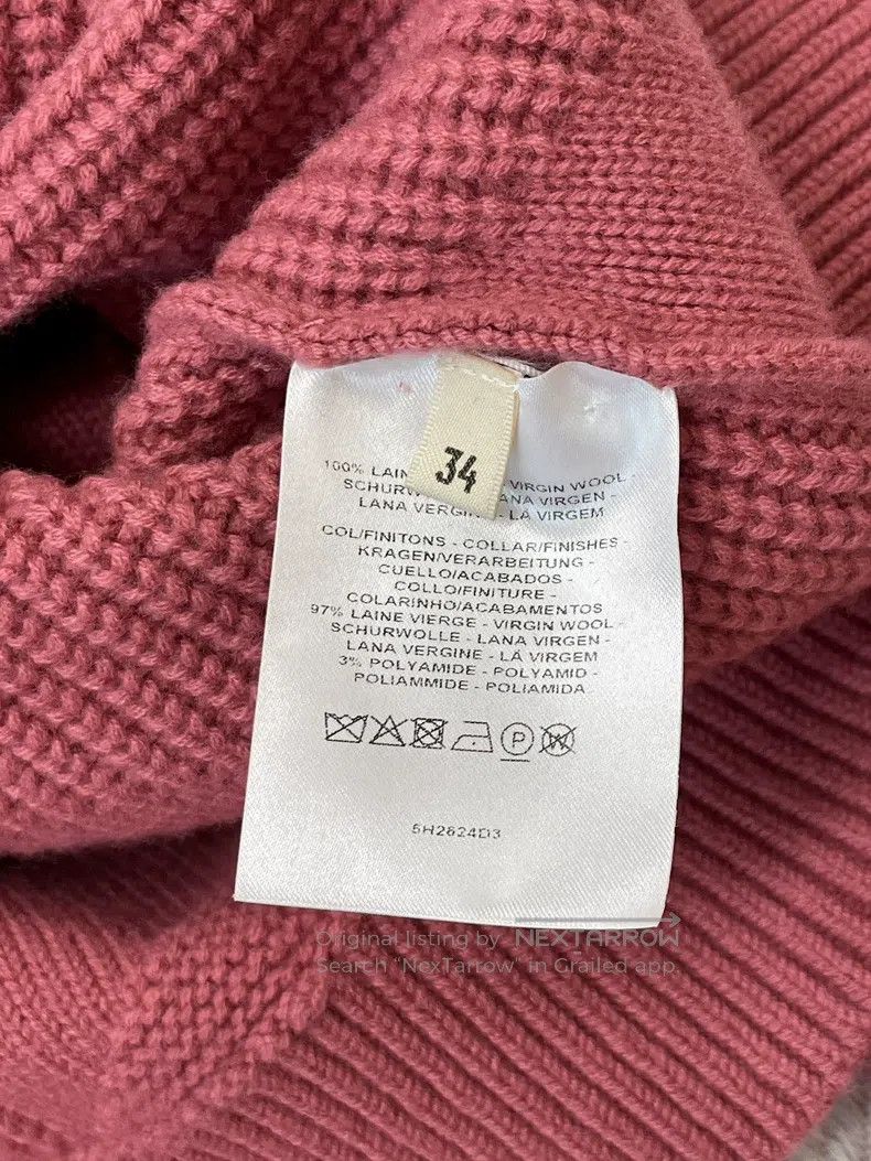 Hermes Hermes 25 Fall/Winter Pink Collar Knit Long Sleeve Top Size XXS / US 00 / IT 34 - 5 Thumbnail