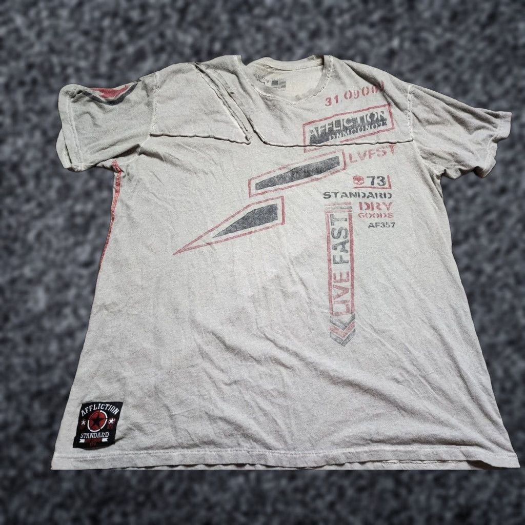 Affliction Affliction T-Shirt Mens 2XL Gray Short Sleeve Crew Neck American Print Size US XXL / EU 58 / 5 - 1 Thumbnail