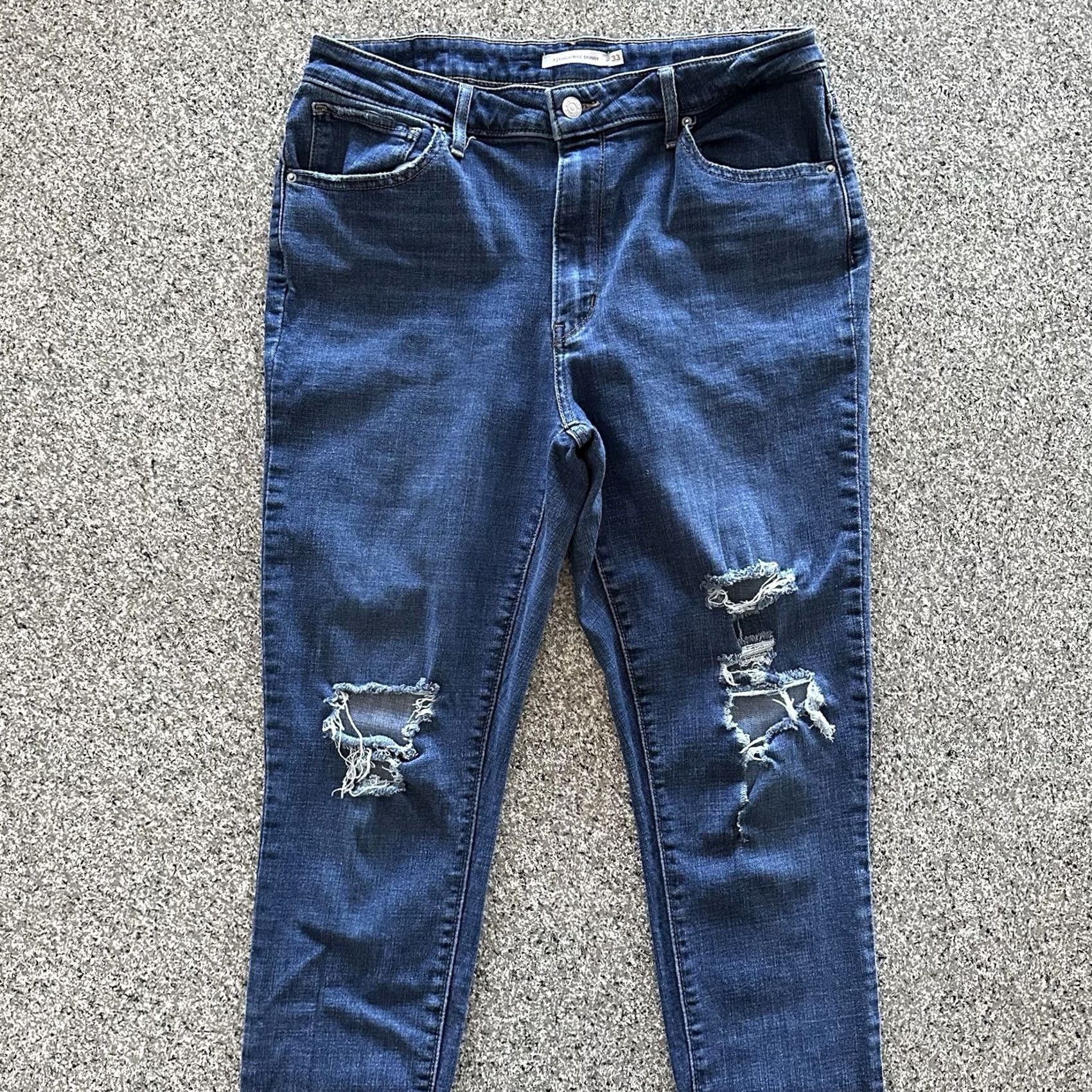 Levi's Levi's Jeans Womens 33 Regular 28 High Rise Skinny Distressed Stretch Denim Blue 5-Pocket Levi's 700 Series Womens Jeans Size 24" / US 00 / IT 34 - 2 Thumbnail