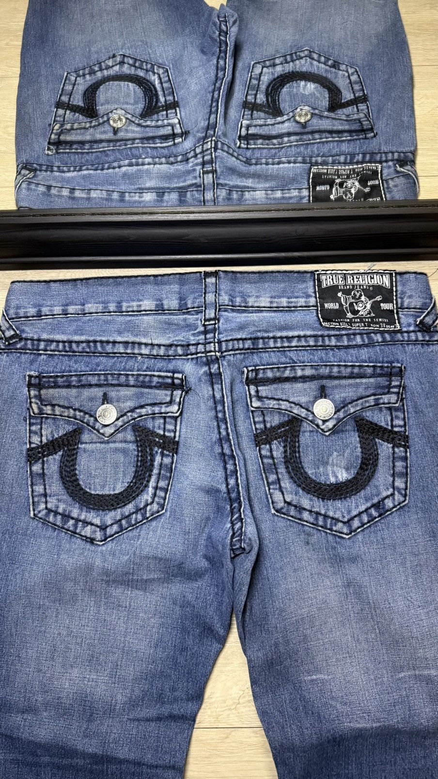 True Religion Y2K 2000s True Religion Ricky Super T Black Denim Jeans Size US 38 / EU 54 - 3 Thumbnail
