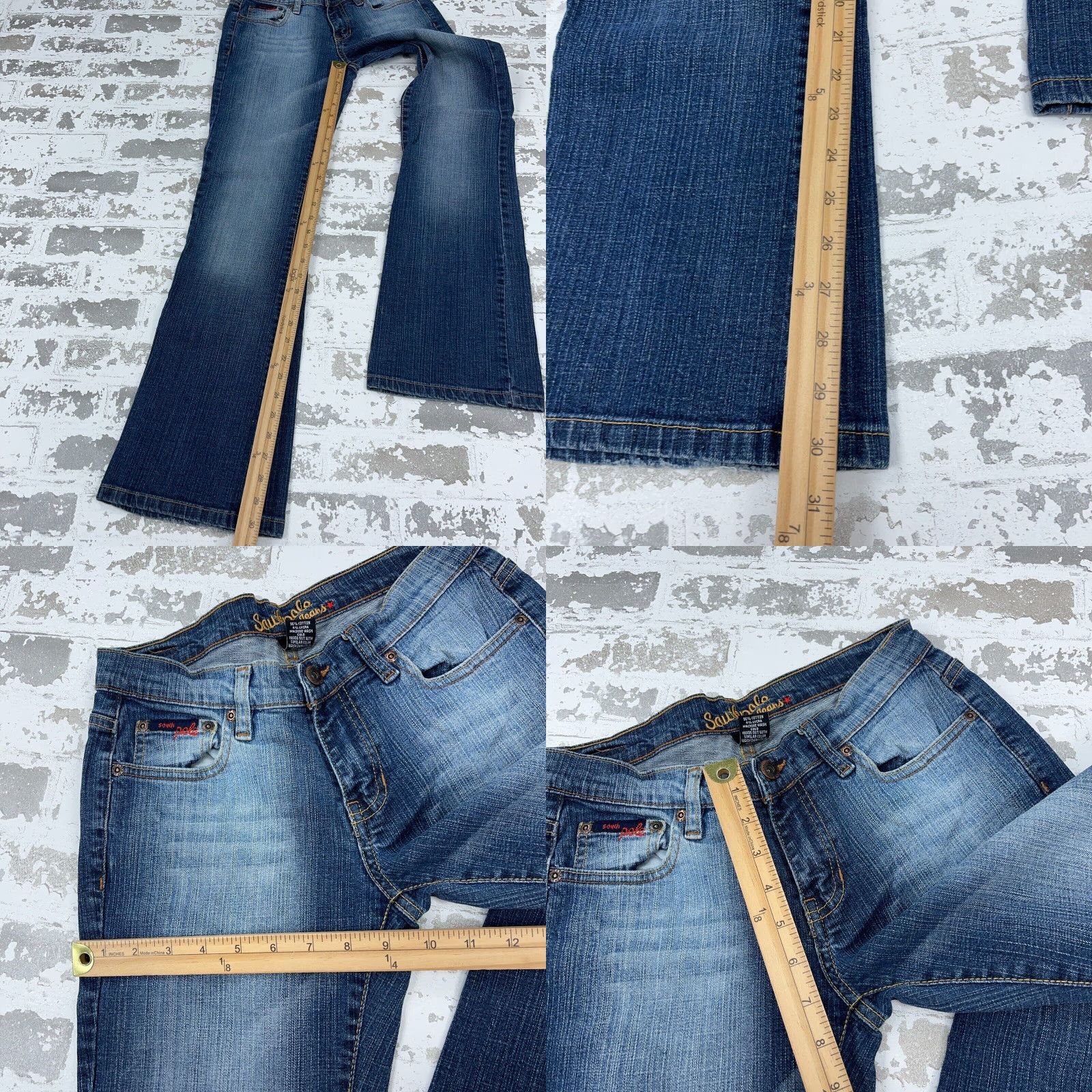 Southpole VINTAGE Southpole Jeans Women Boot Cut Dark 2000s Y2K Embroidered Blue 26 in Waist 30.5 in Inseam 5 Regular Size 27" / US 4 / IT 40 - 8 Thumbnail