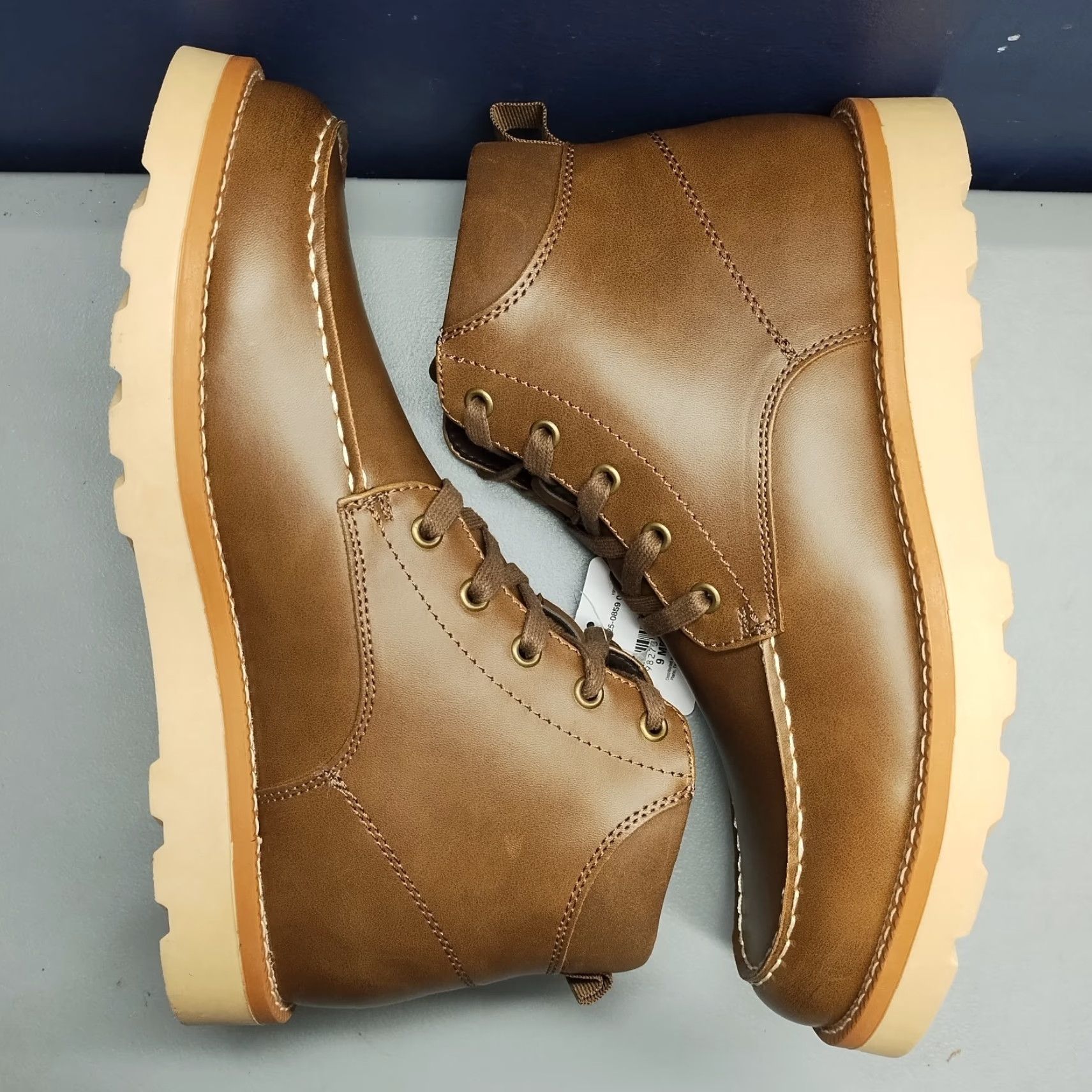 Drew Drew Mens Mutal Weave Ankle Boots Size 9 Mens Brown Synthetic Moc Toe Lace Up NWOB Shoes Size US 13 / EU 46 - 3 Thumbnail