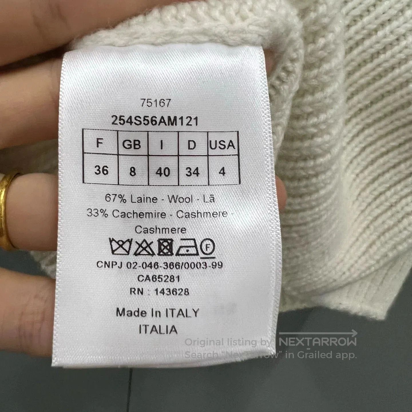 Dior Dior Colorblock Logo Cashmere Hoodie. Size XS / US 0-2 / IT 36-38 - 3 Thumbnail